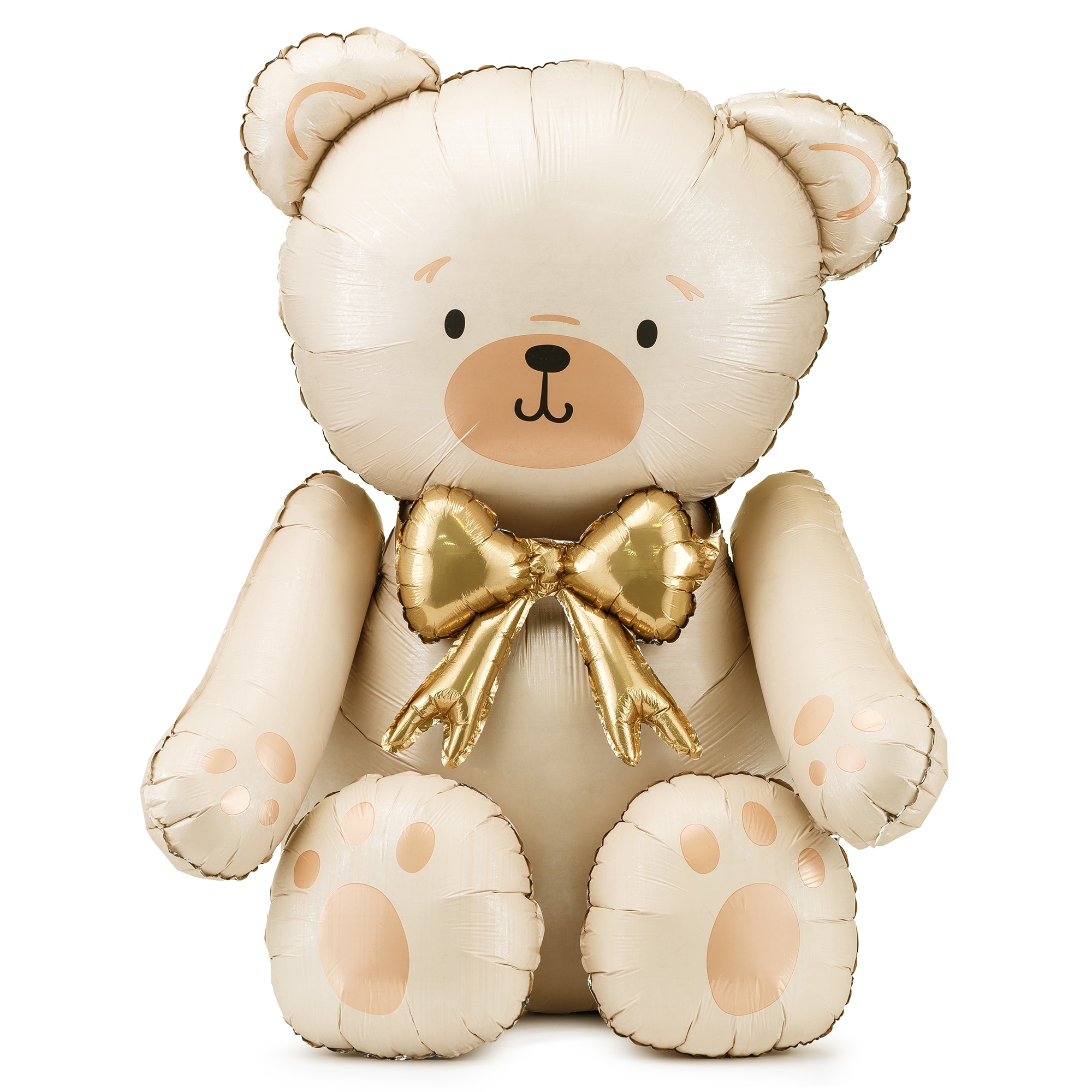 Folienballon "Teddybär" Creme zur Luftbefüllung 75 x 84 cm Spielzeug, Teddybär