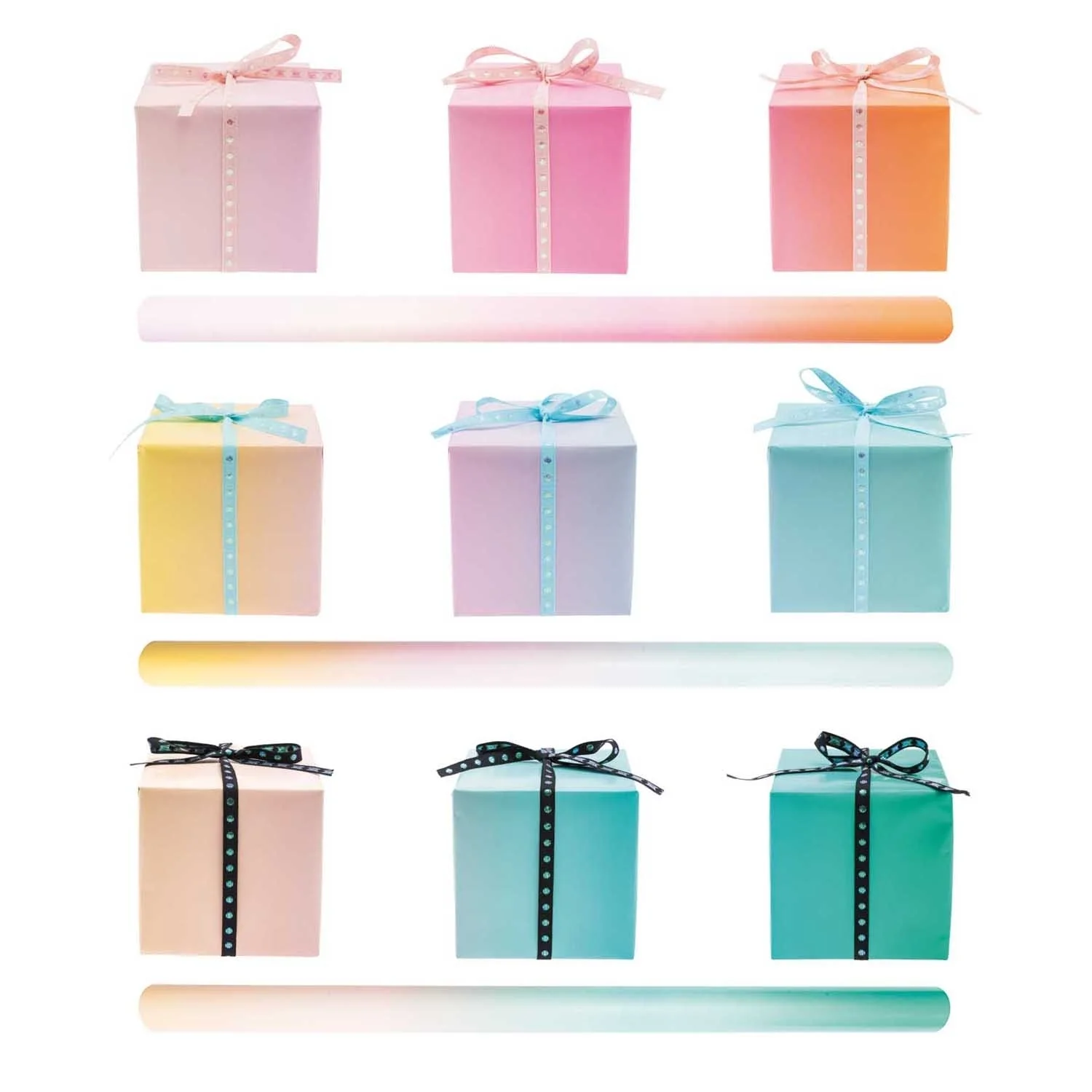 Geschenkgaben, Geschenkbox, Pastellfarben, Geschenkband, Verpackungset
