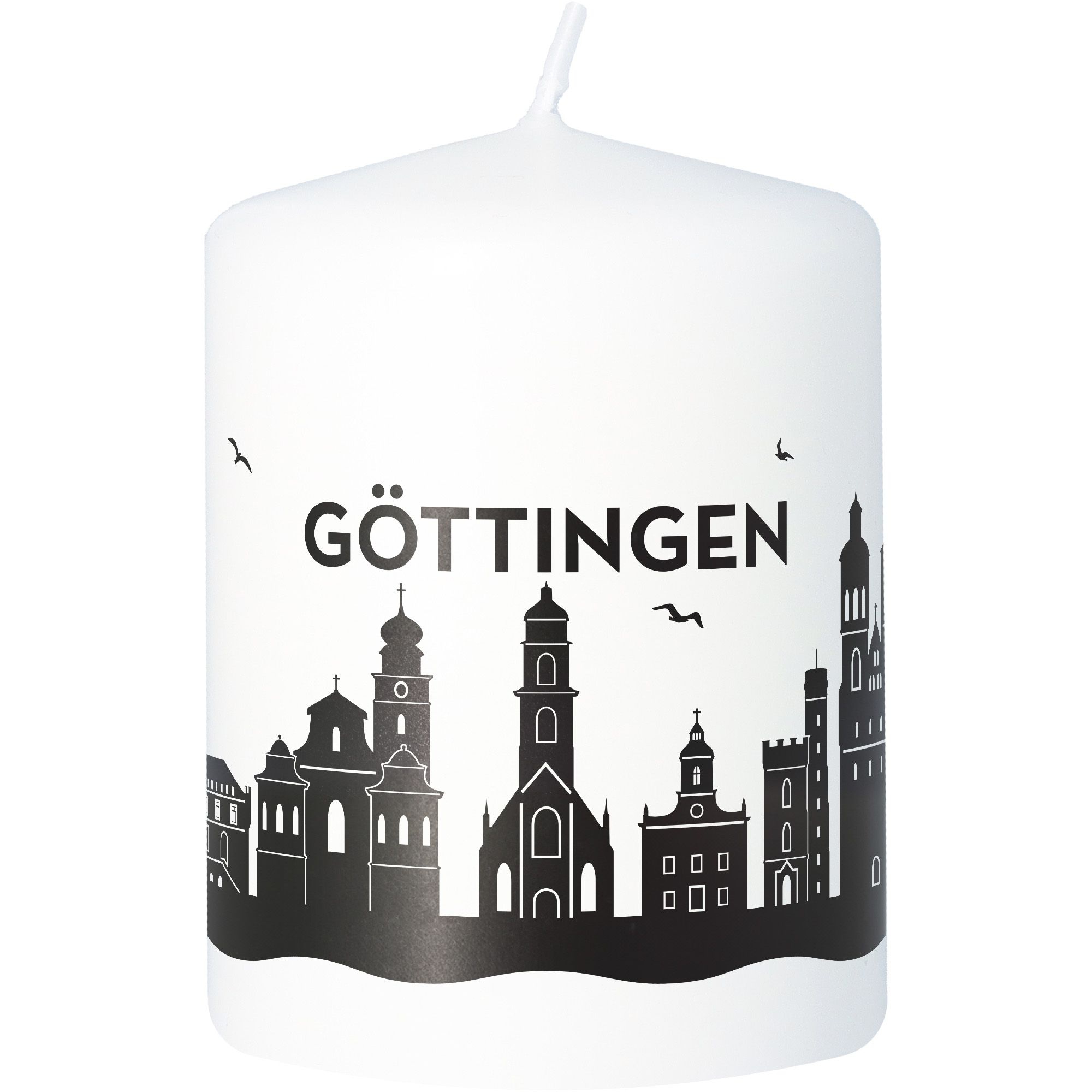 Stumpenkerze Skyline Göttingen Weiß Stumpenkerze Skyline Göttingen Weiß