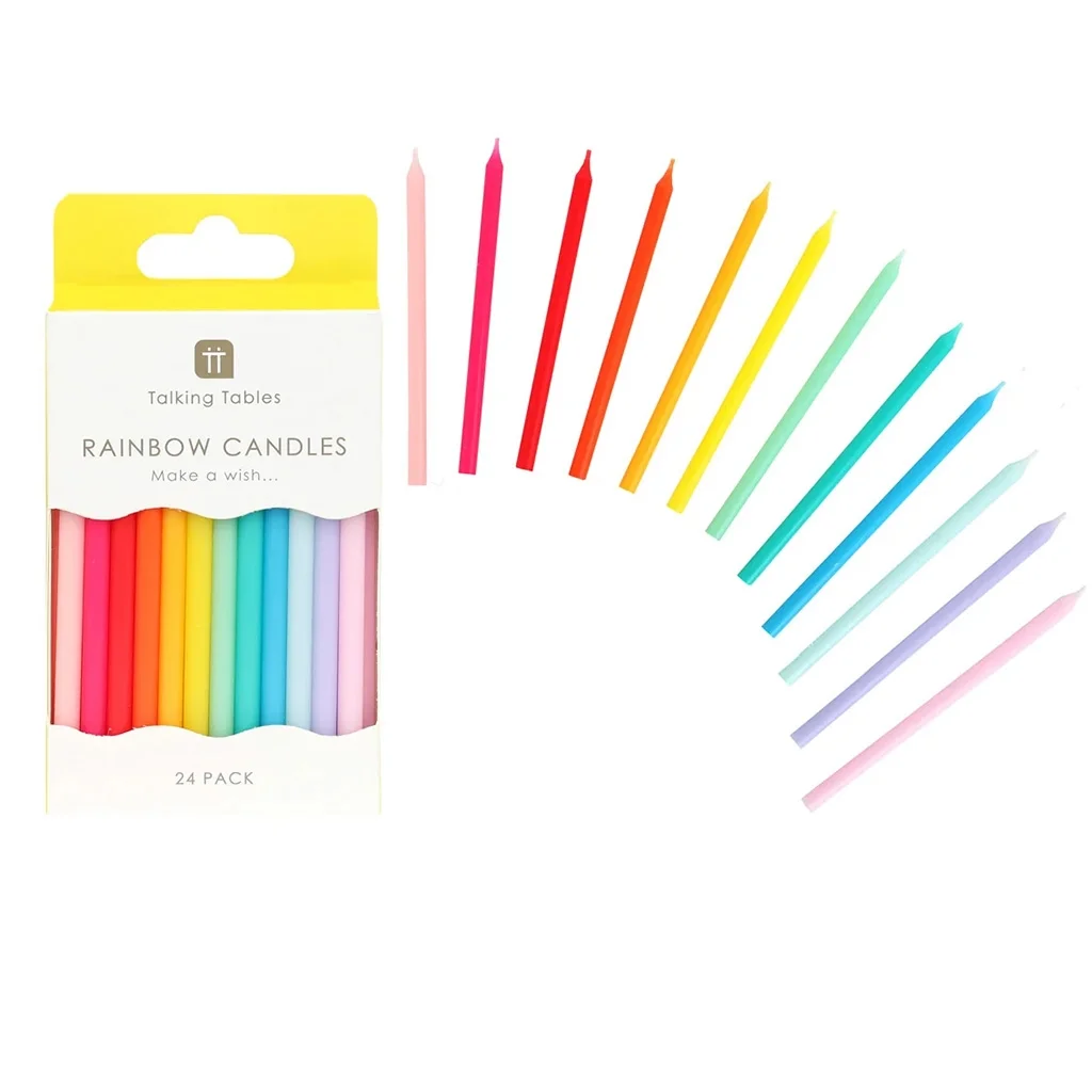Seifenwachs-Kerzen, Rainbow Candles, 24 Pack, Pastellfarben, Stumpenkerzen