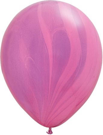 Qualatex Latexballon Super Agate Pink Violet Rainbow Ø 30cm