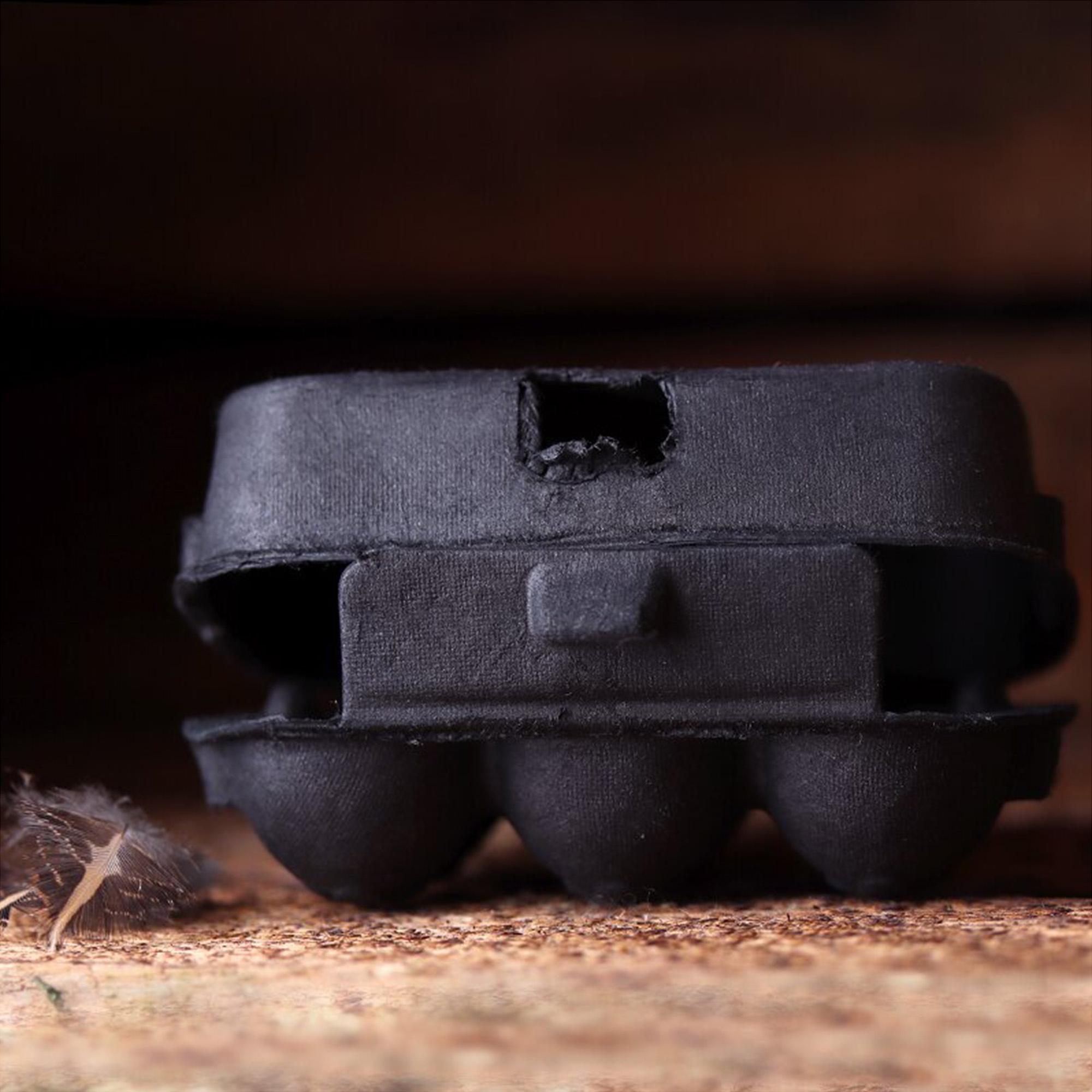 6er Eierkarton in Schwarz 6er Eierkarton in Schwarz