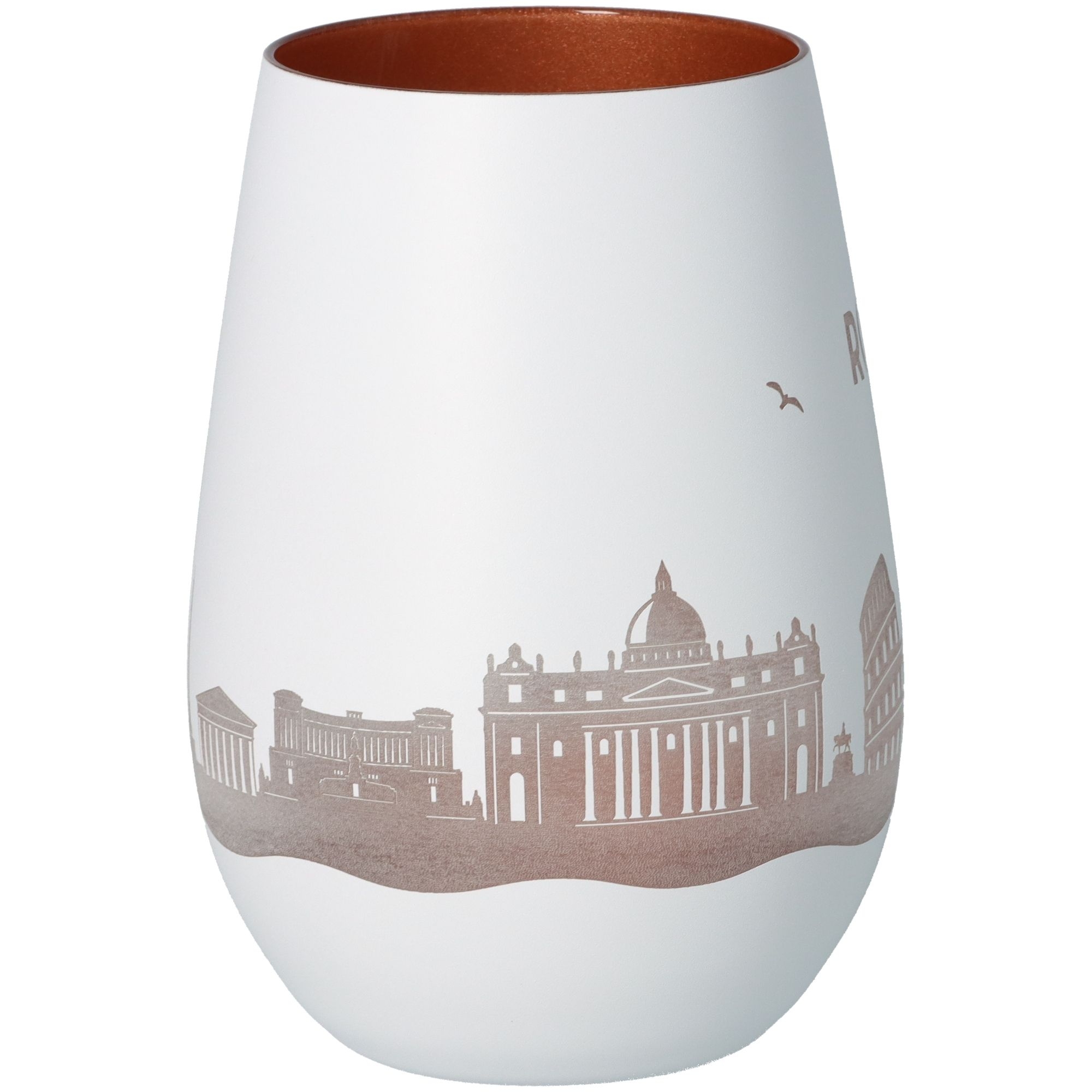 Windlicht Skyline Rom Weiß/Bronze Töpferei, Krug, Vase, Kunst, Porzellan