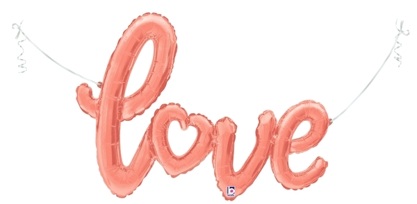 Folienballon-Girlande Script Love mit Herzchen Roségold Folienballon-Girlande Script Love mit Herzchen Roségold