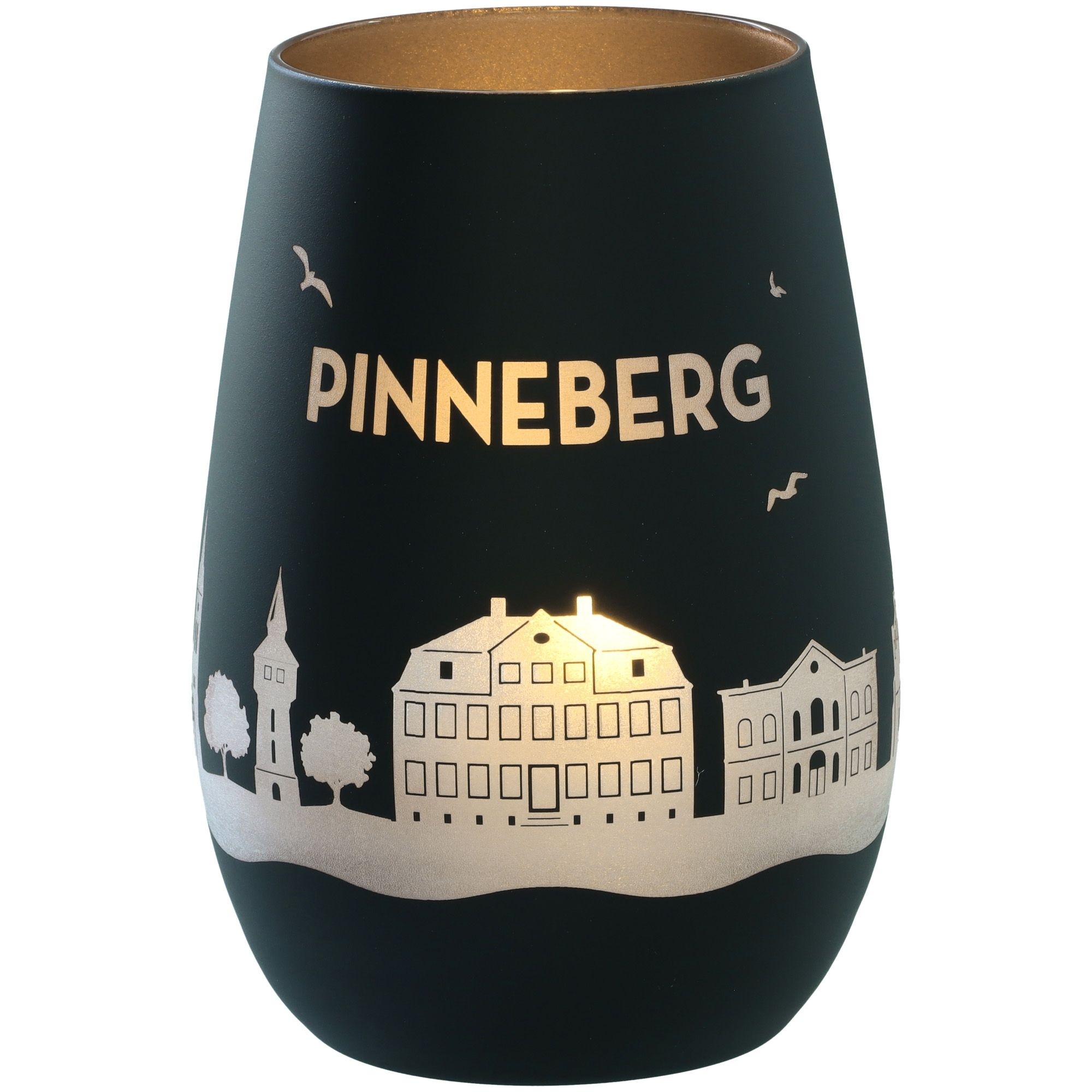 Windlicht Skyline Pinneberg Schwarz/Silber