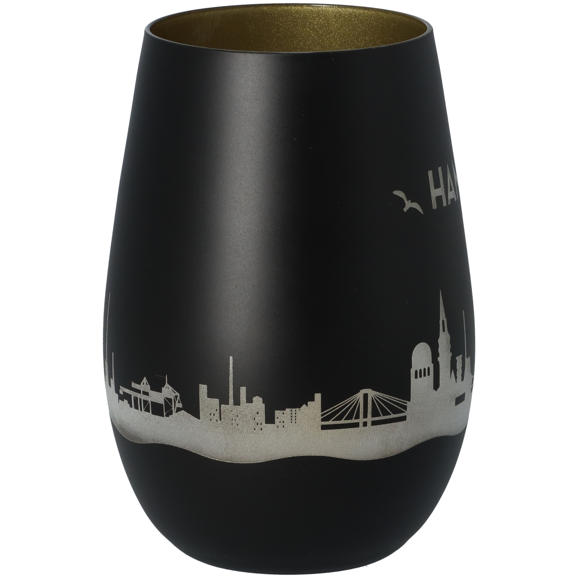 Windlicht Skyline Hamburg Schwarz/Gold Windlicht Skyline Hamburg Schwarz/Gold