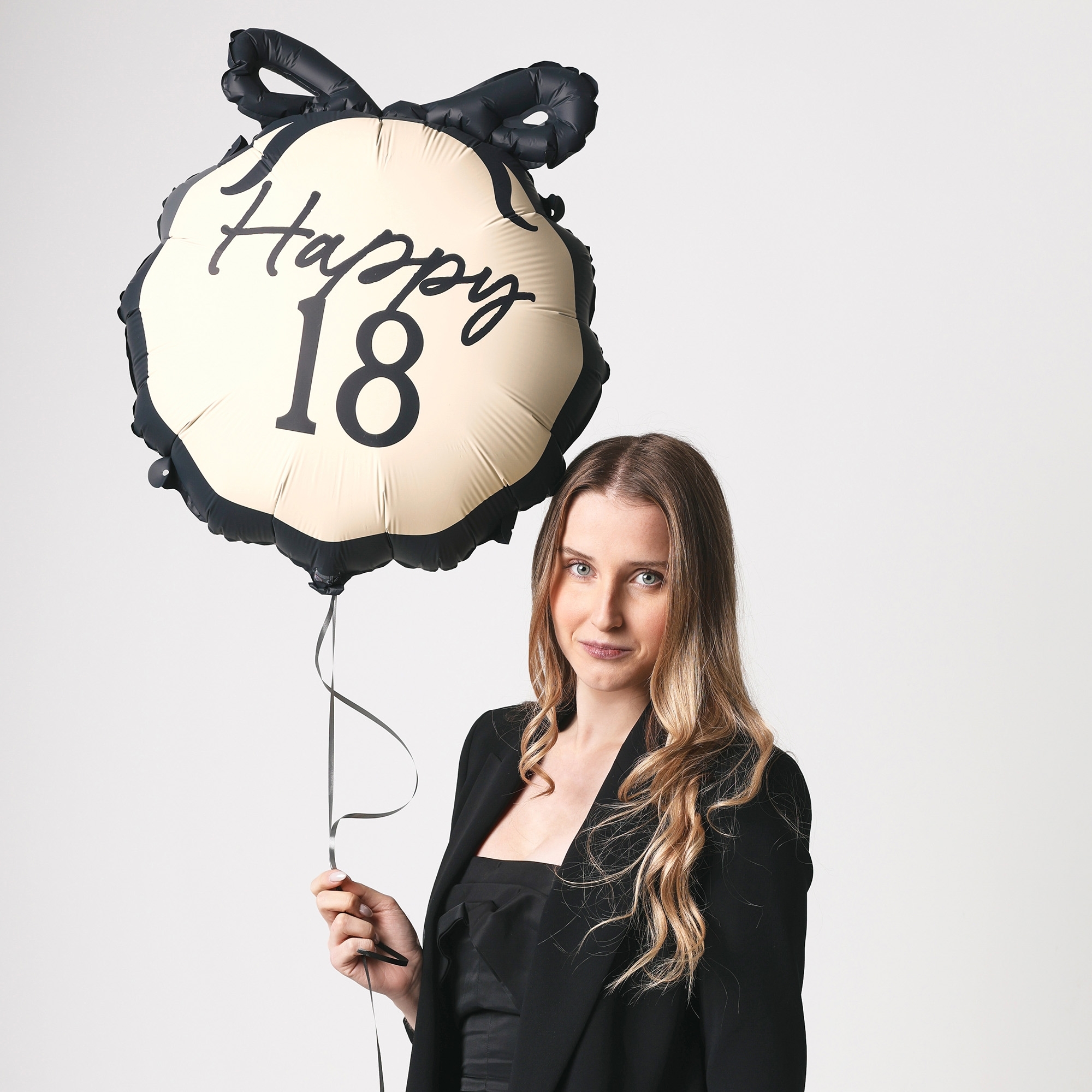 Folienballon "Happy 18." 45cm Person, Photographie, Portrait, Erwachsener, Frau