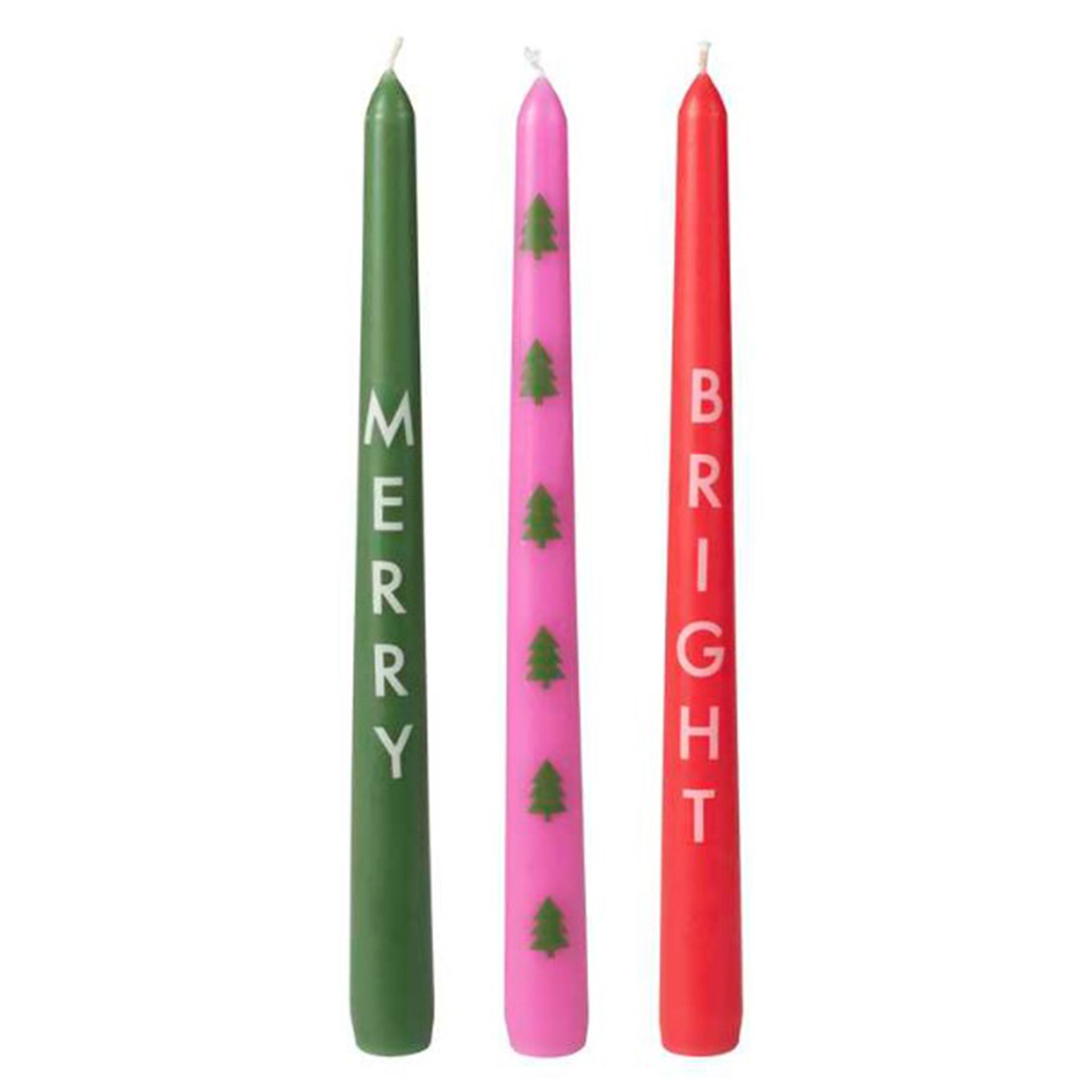 3 Kerzen "Merry, Bright & Tannen" 3 Kerzen "Merry, Bright & Tannen"