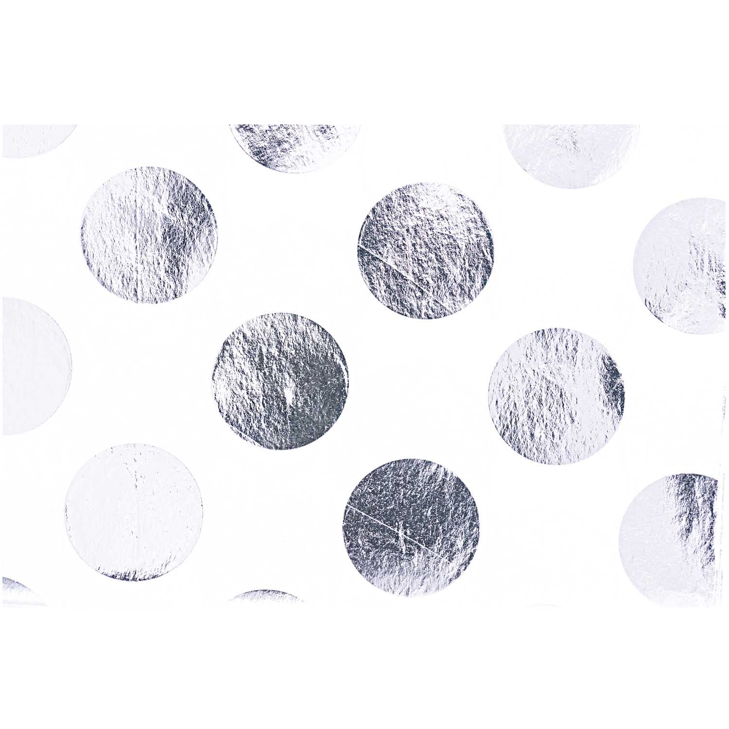 Seidenpapier Weiß - Punkte Silber, 4 Bögen Seidenpapier Weiß - Punkte Silber, 4 Bögen