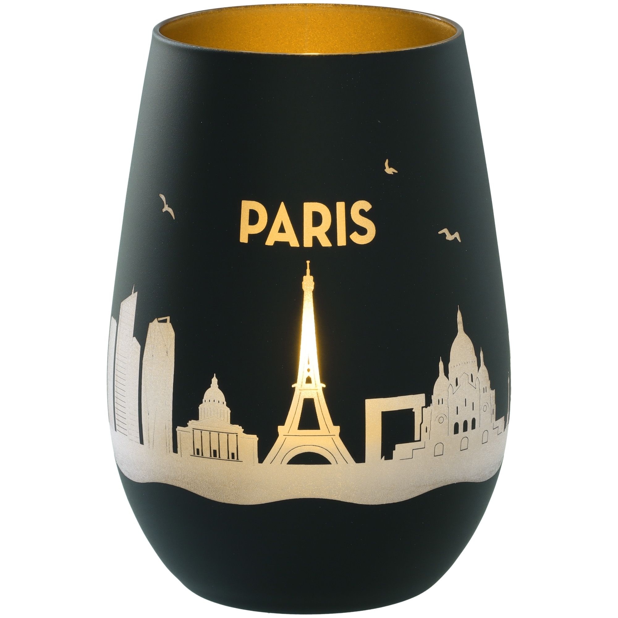 Windlicht Skyline Paris Schwarz/Gold Töpferei, Krug, Lampe