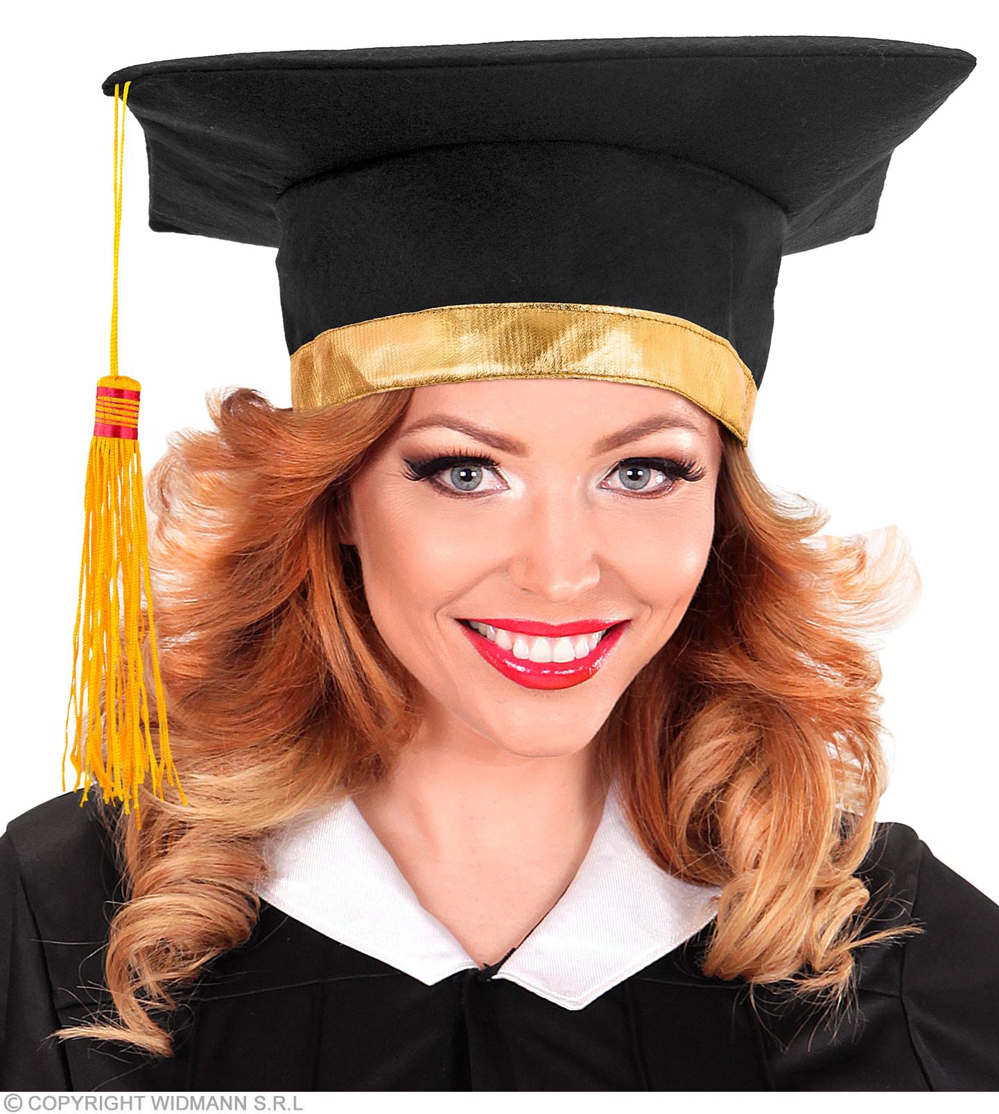 Akademikerhut mit Quaste, Schwarz/Gold Akademikerhut mit Quaste, Schwarz/Gold