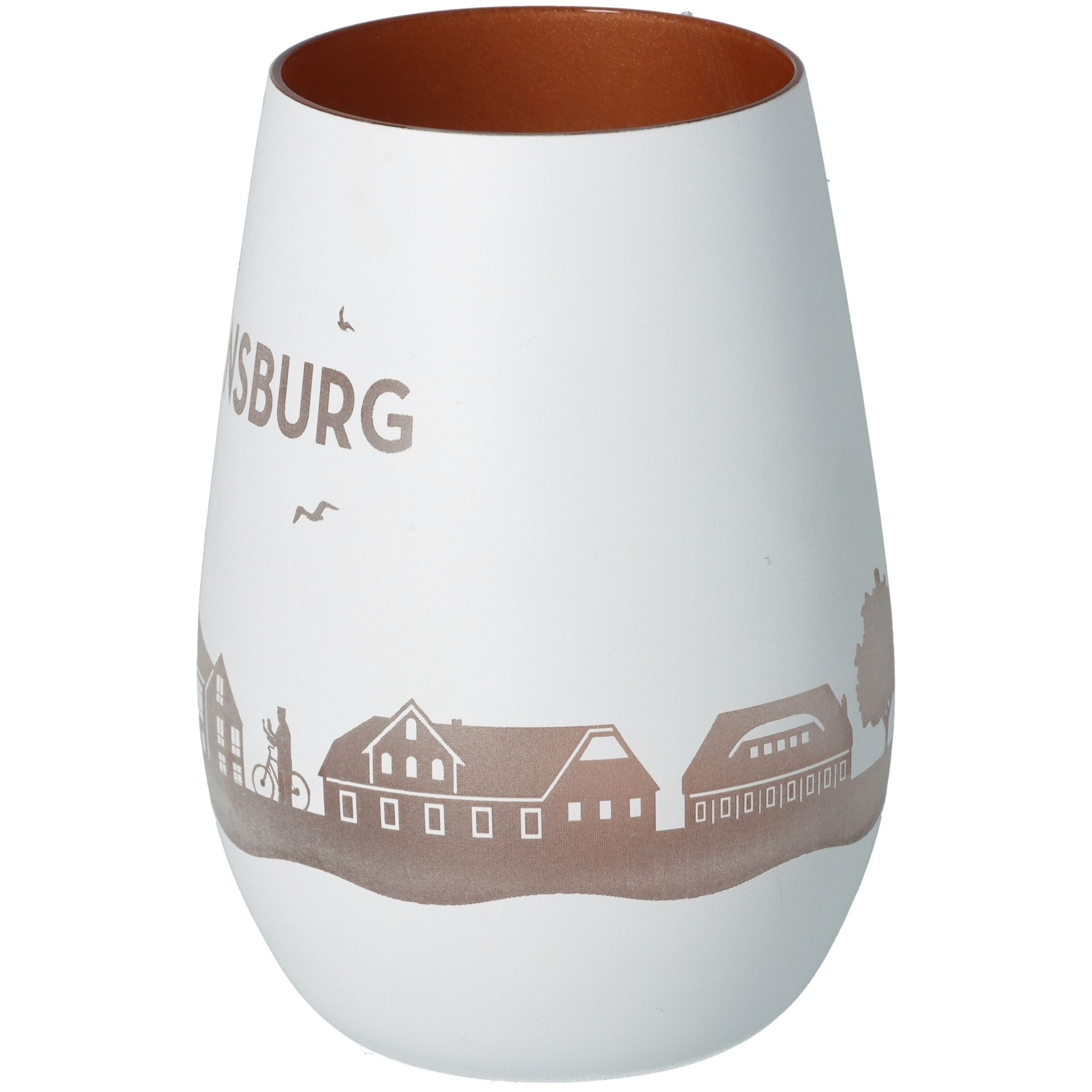Windlicht Skyline Hermannsburg Weiß/Bronze Töpferei, Krug, Vase, Tasse