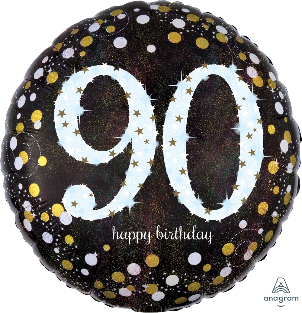 Folienballon Sparkling Birthday "90" 43cm