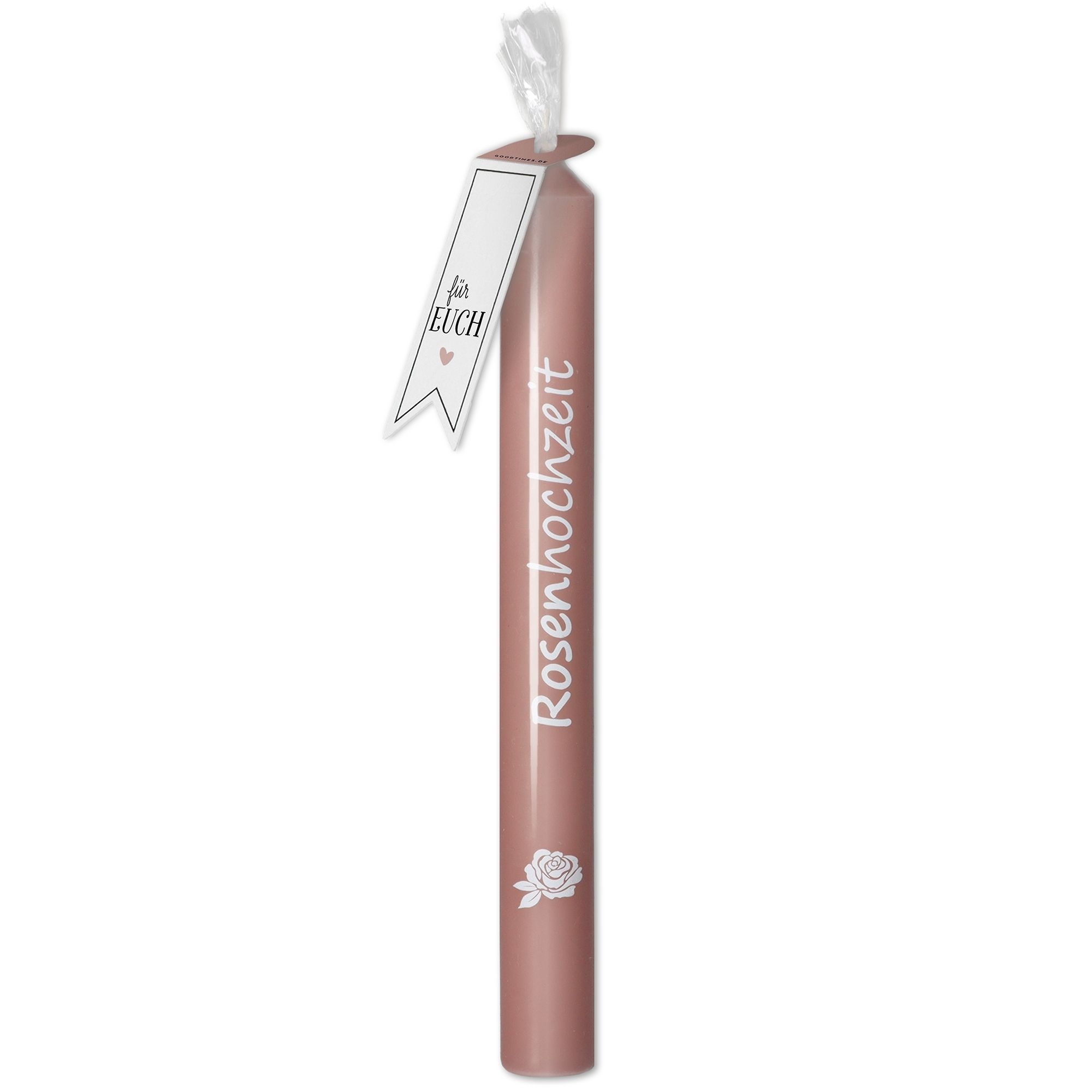 Stabkerze Dunkelrosa "Rosenhochzeit"