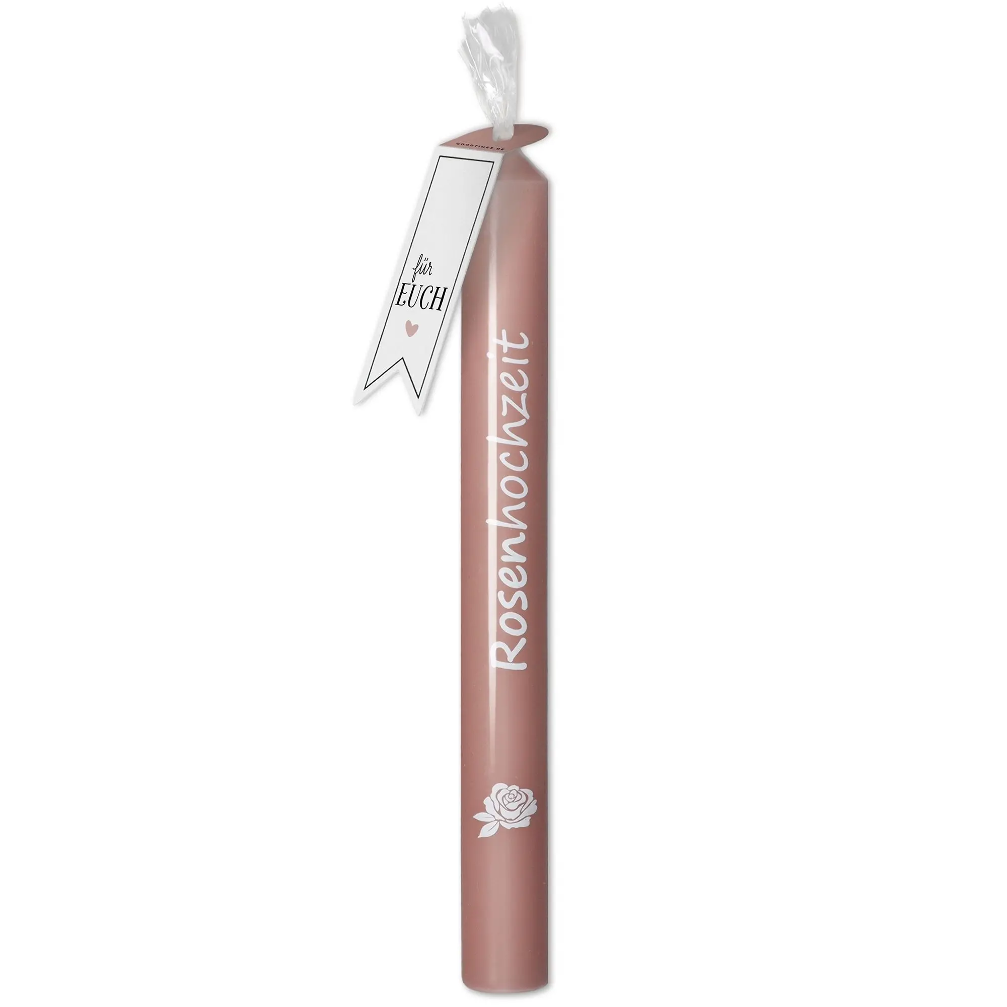Stabkerze Dunkelrosa "Rosenhochzeit"