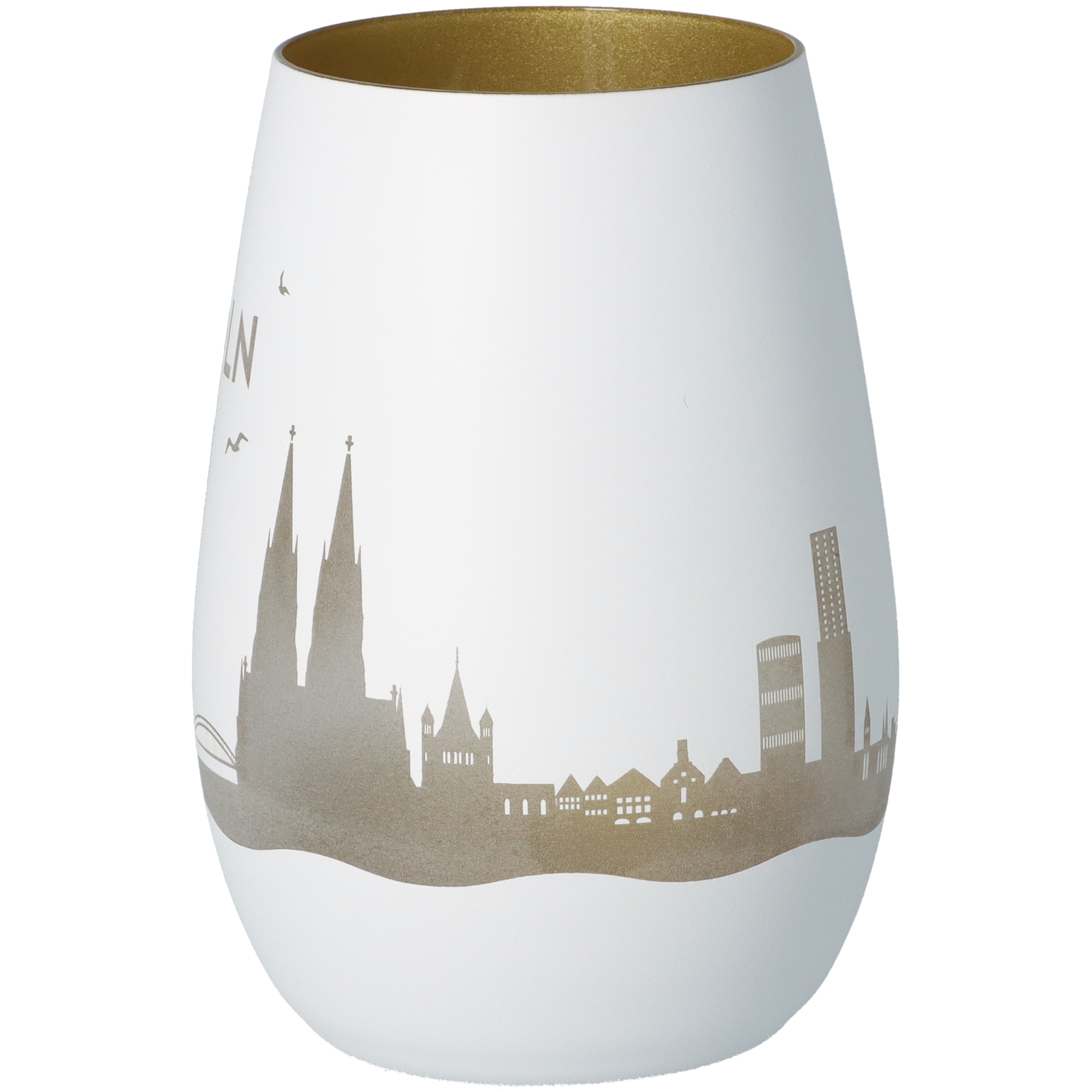 Windlicht Skyline Köln Weiß/Gold Windlicht Skyline Köln Weiß/Gold