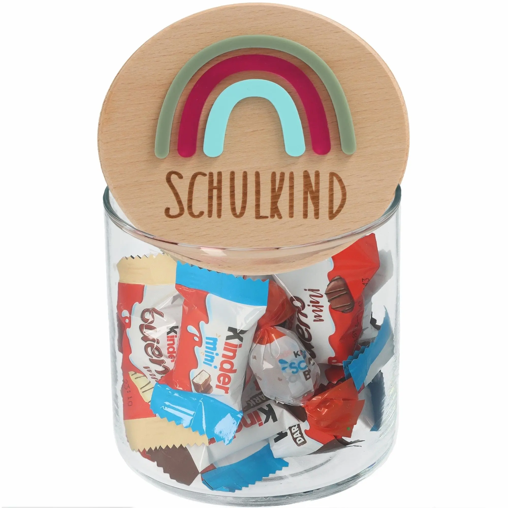 holz, aufbewahrung, keksdose, schulkind, regenbogen