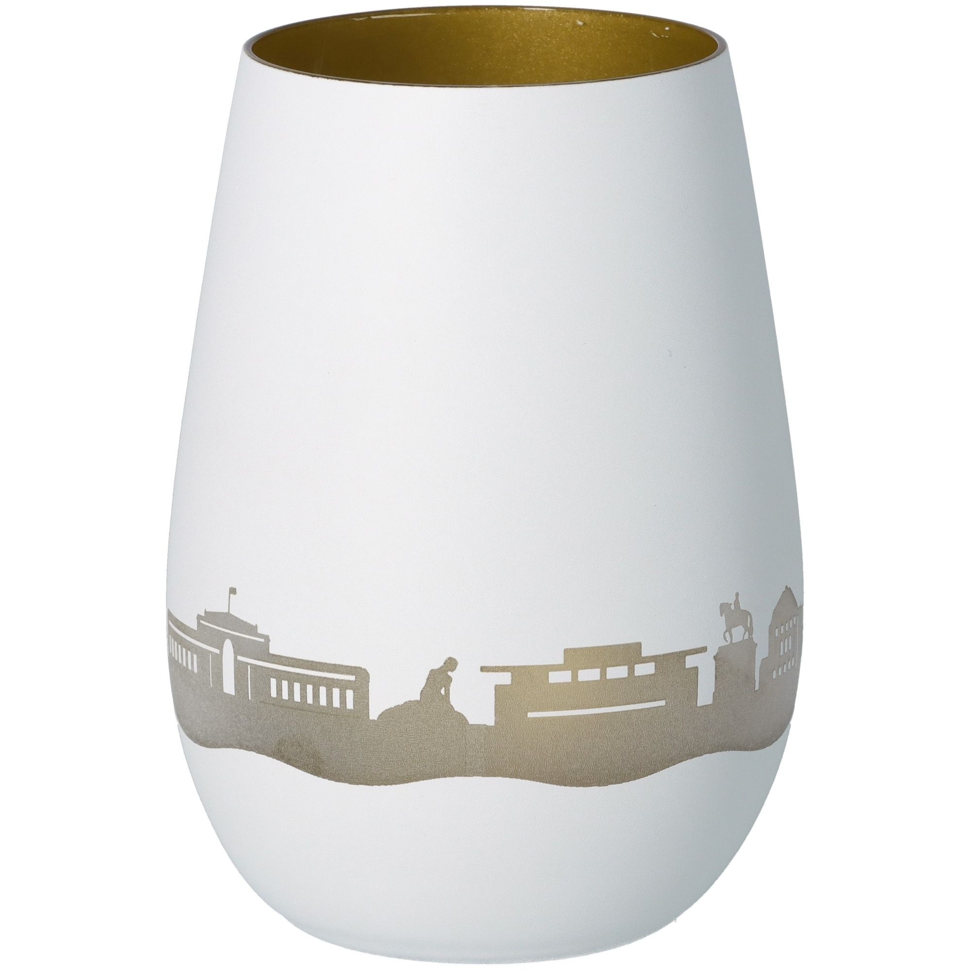 Windlicht Skyline Kopenhagen Weiß/Gold Töpferei, Krug, Vase, Porzellan, Tasse
