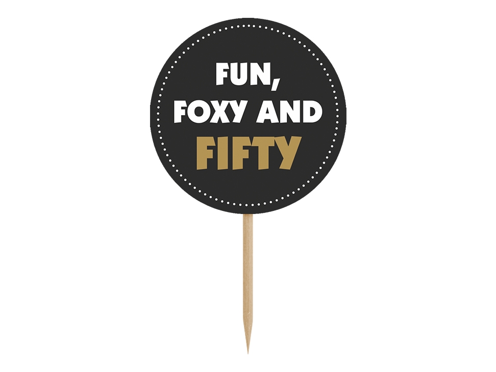 6 Cupcake Topper zum 50. Geburtstag 6 Cupcake Topper zum 50. Geburtstag