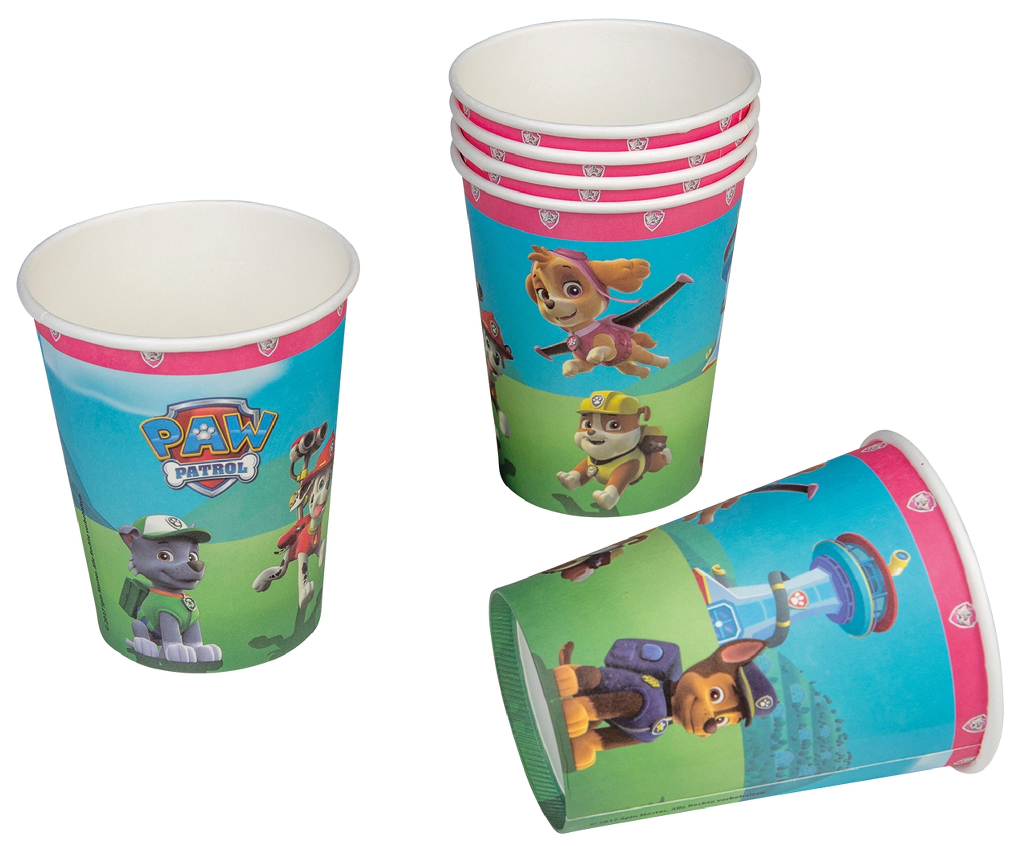 Paw Patrol - 6 Pappbecher in Rosa