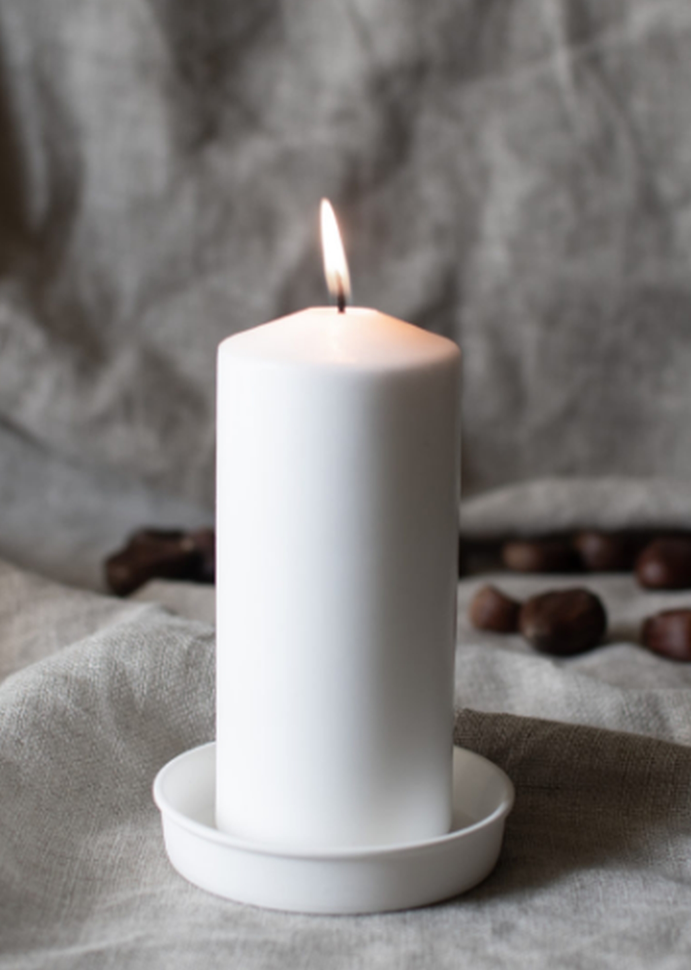 Storefactory - Drev Stumpenkerzen Untersetzer - Weiß Storefactory - Drev Stumpenkerzen Untersetzer - Weiß