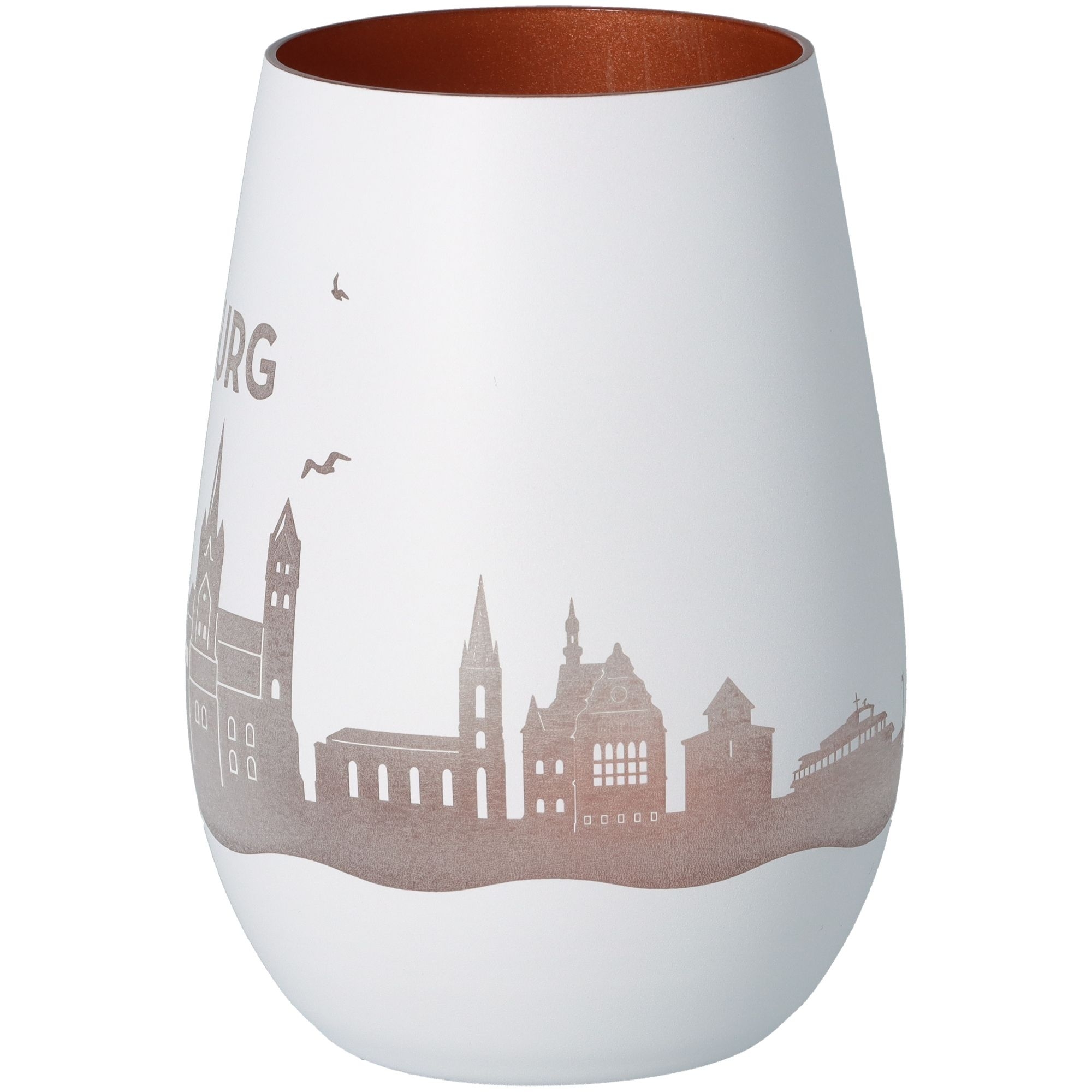 Windlicht Skyline Limburg Weiß/Bronze Töpferei, Krug, Vase, Kunst, Porzellan