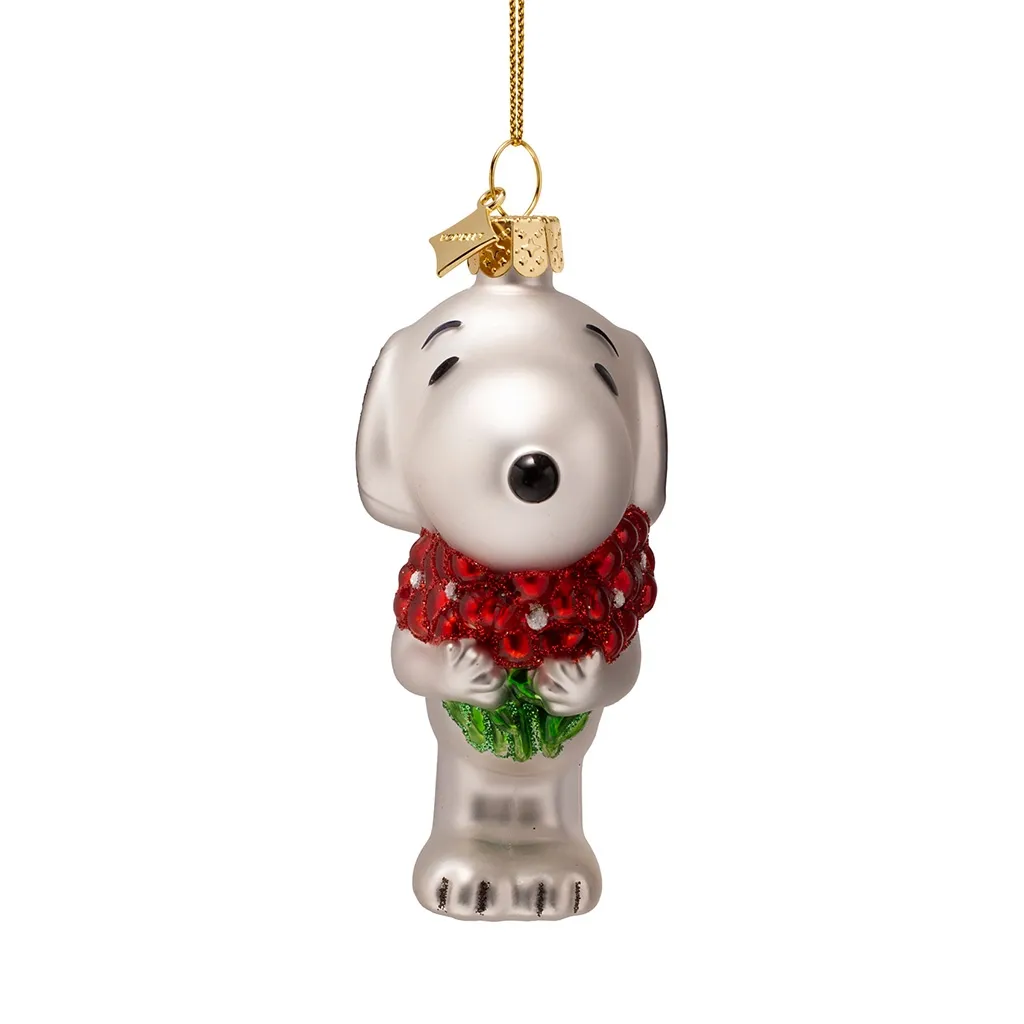 hund, ornament, glas, gold, roteblume