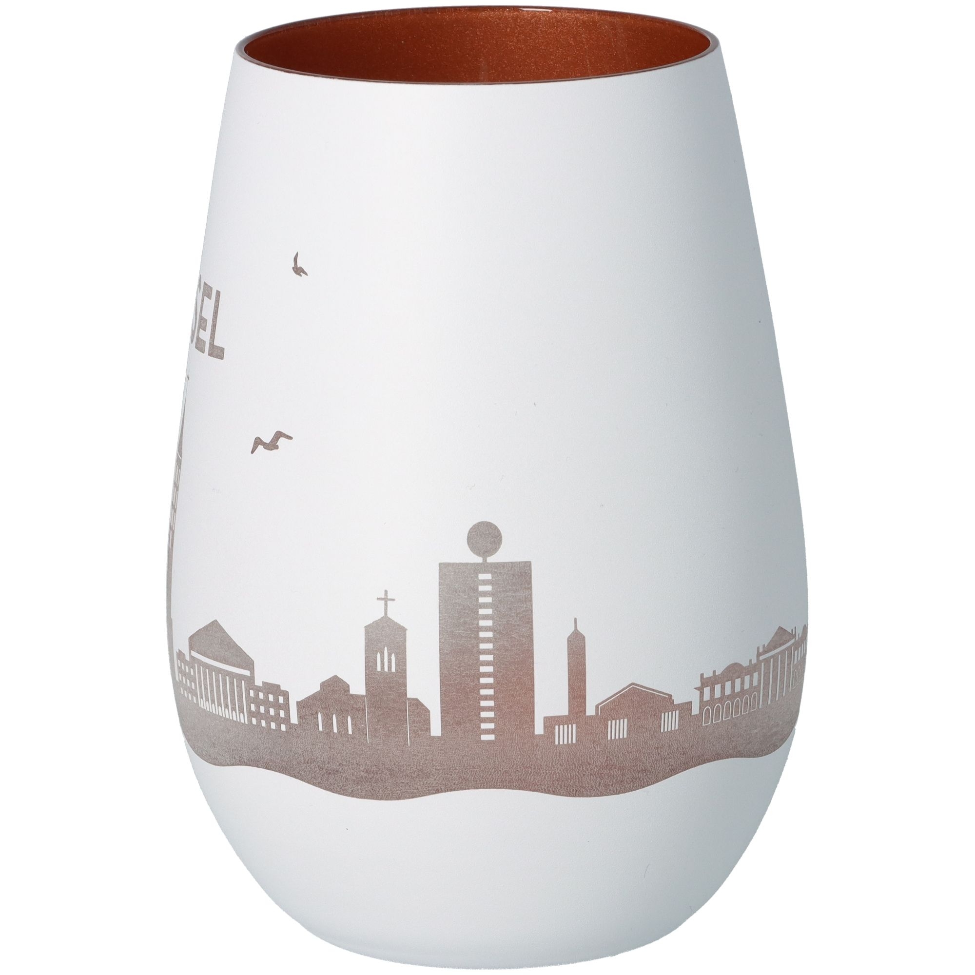 Windlicht Skyline Kassel Weiß/Bronze Töpferei, Krug, Vase, Kunst, Porzellan