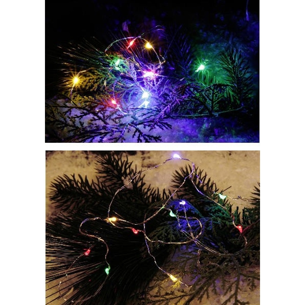 Lichterkette, Weihnachtsdeko, Nadelbaum, Farbliche LEDs, Glimmerkette