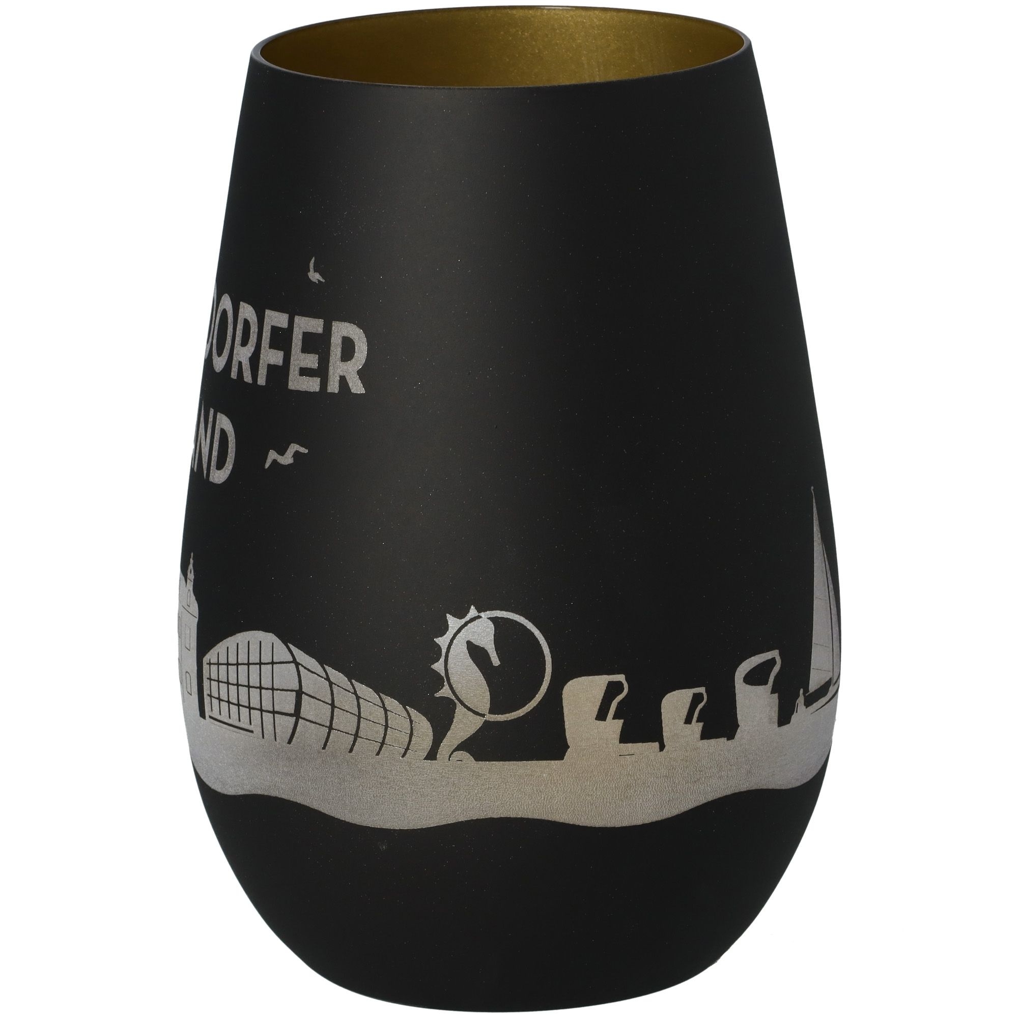 Windlicht Skyline Timmendorfer Strand Schwarz/Gold Windlicht Skyline Timmendorfer Strand Schwarz/Gold