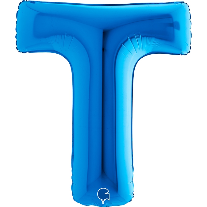 Folienballon Buchstabe T Blau 100cm