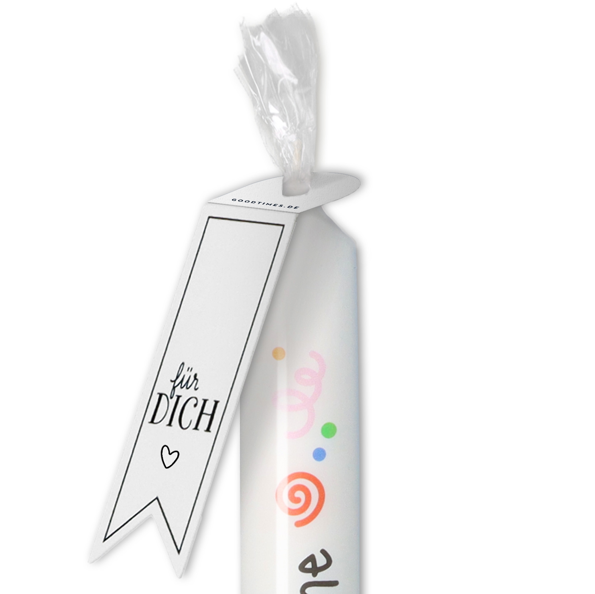 Goodtimes Stabkerze Weiß, "Party Time" Goodtimes Stabkerze Weiß, "Party Time"