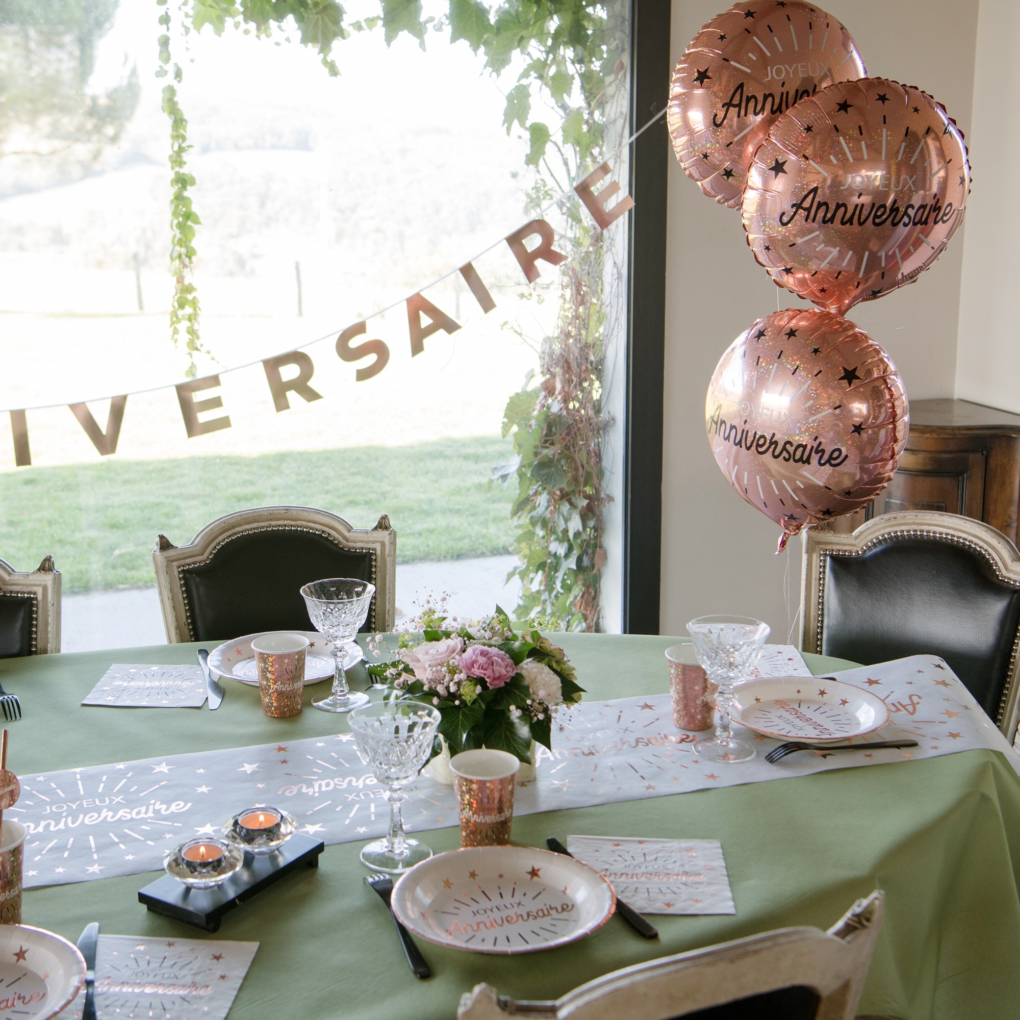 Folienballon "Joyeux Anniversaire" Glitzer 45cm