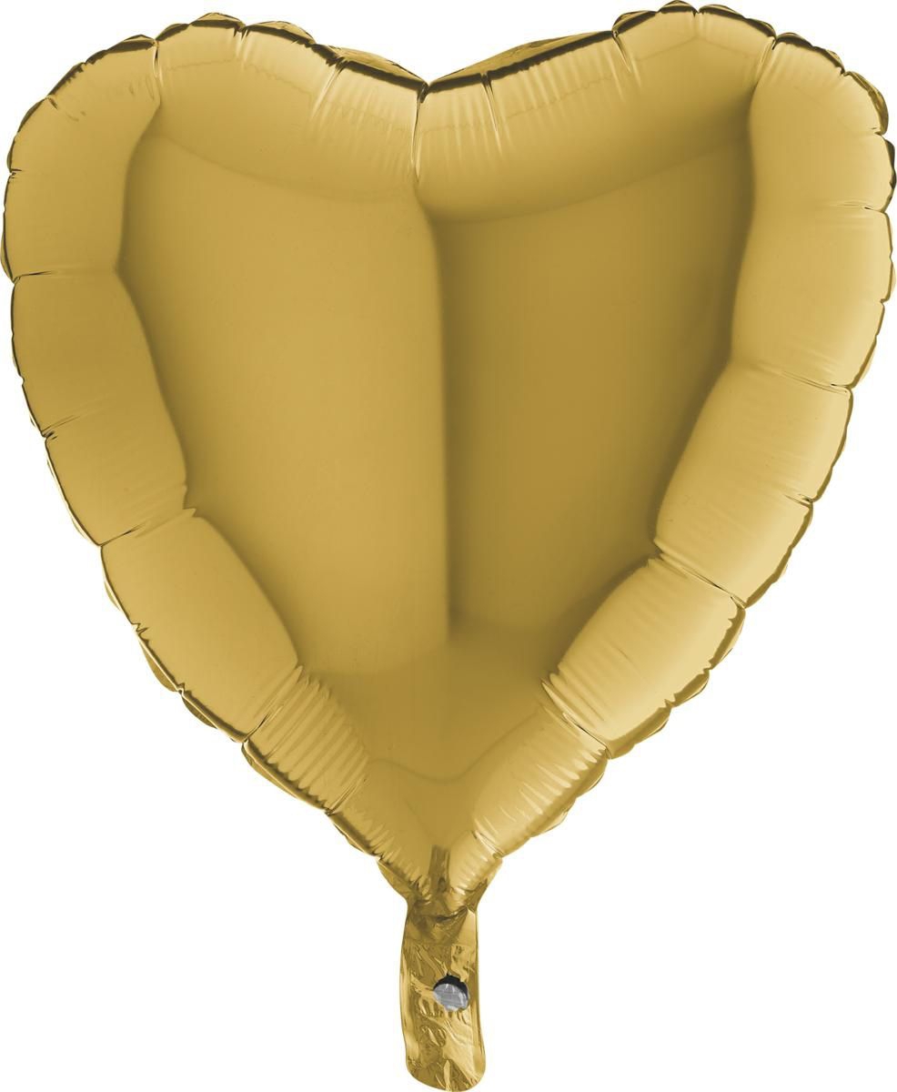 Folienballon Herz Gelbgold 45cm