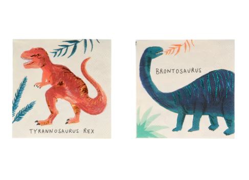 Meri Meri - 16 Cocktailservietten "Königreich der Dinosaurier" Meri Meri - 16 Cocktailservietten "Königreich der Dinosaurier"