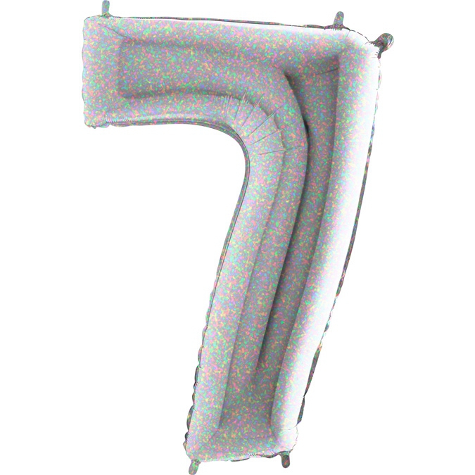 Folienballon Zahl 7 Holographic 100cm Folienballon Zahl 7 Holographic 100cm