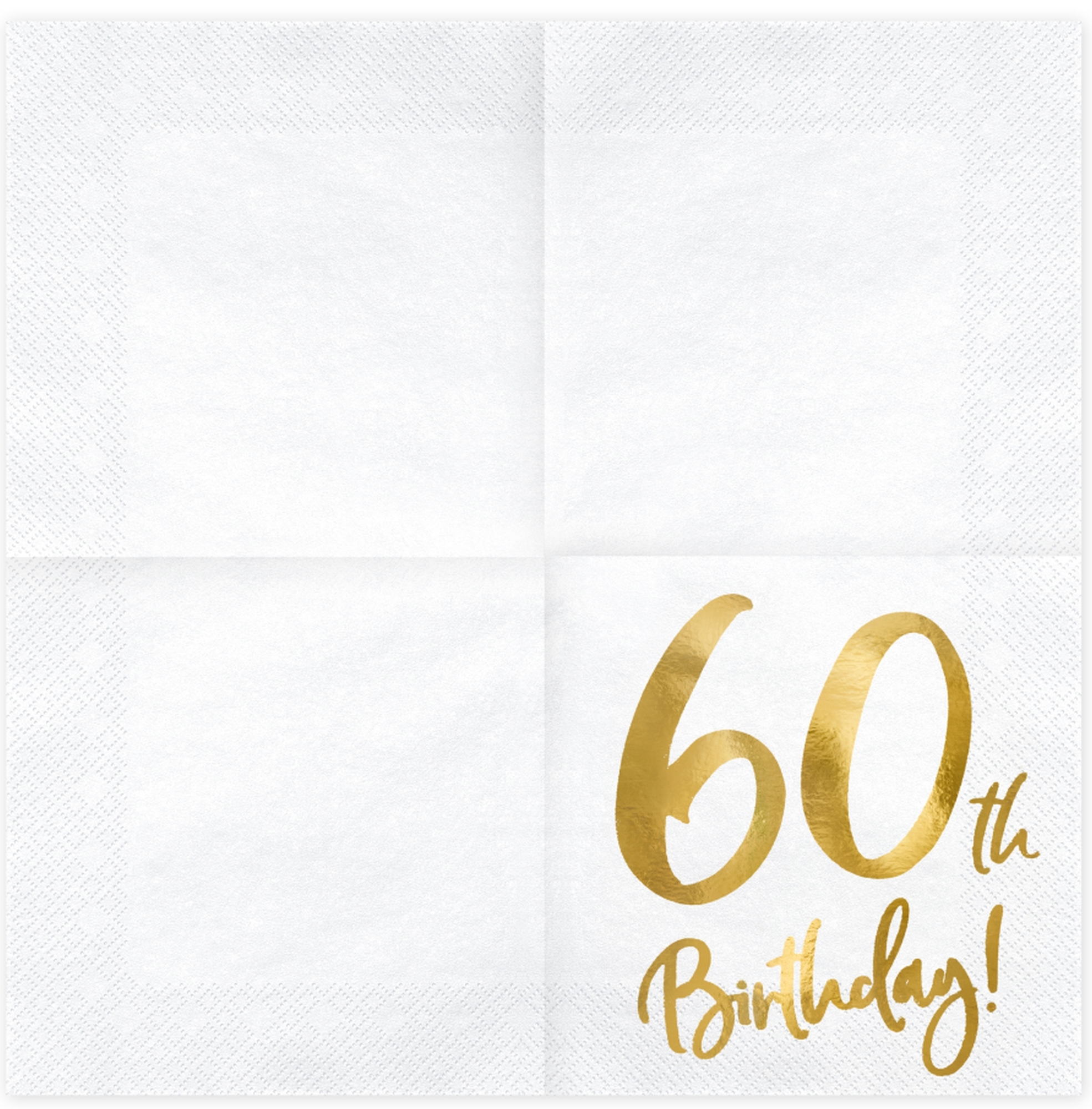 20 Servietten - 60th Birthday - Weiß / Gold 20 Servietten - 60th Birthday - Weiß / Gold