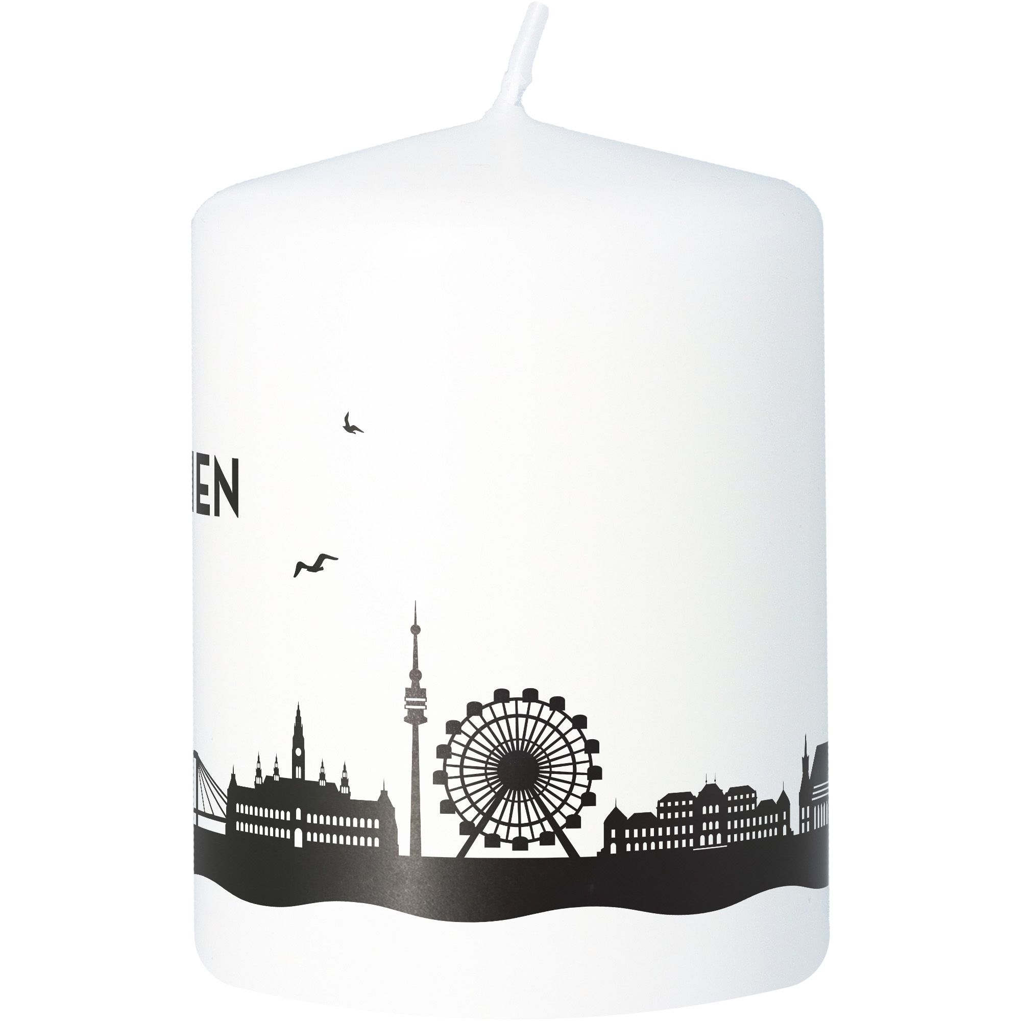 Stumpenkerze Skyline Wien Weiß Stumpenkerze Skyline Wien Weiß
