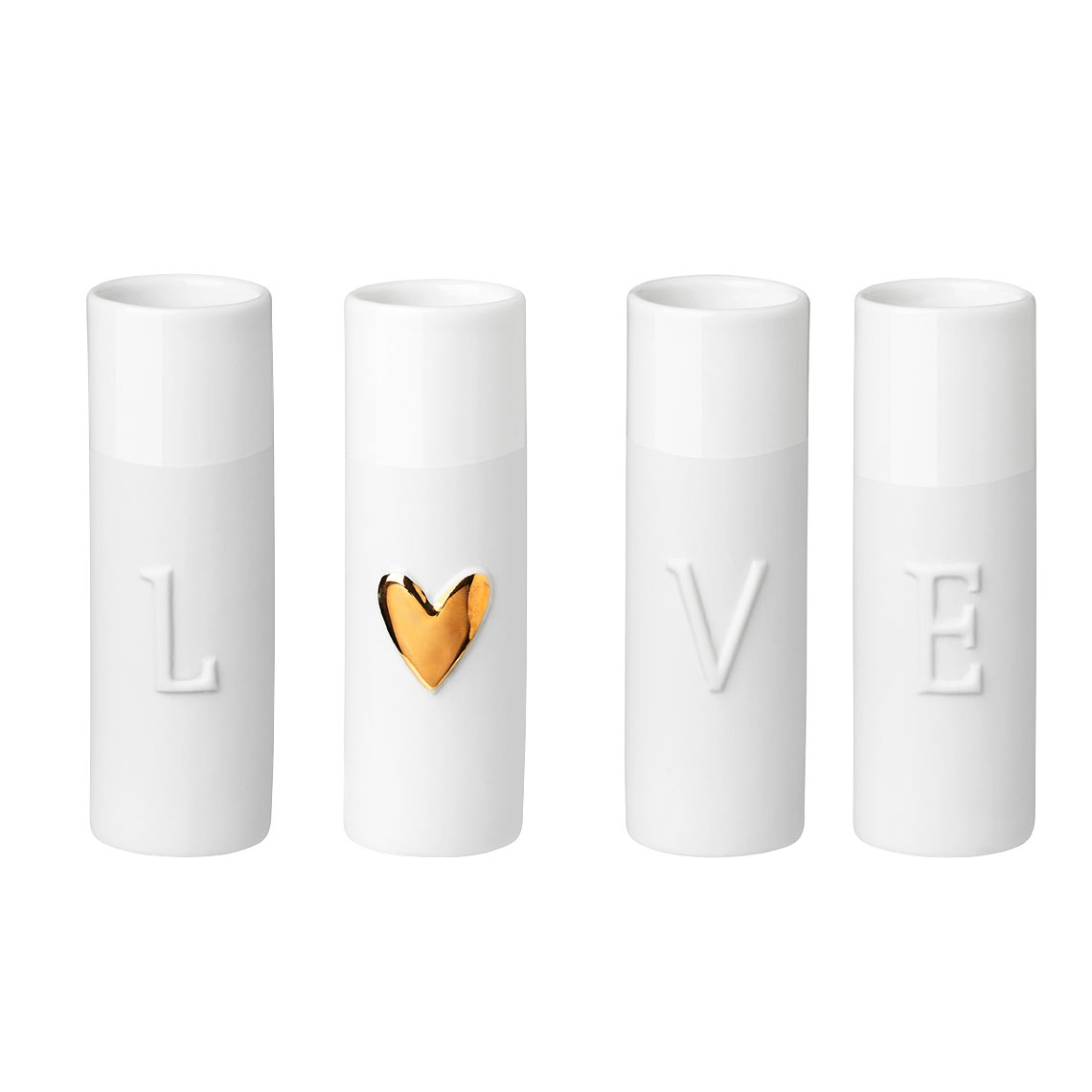 Räder Design - Minivasen 4er Set "Love" Räder Design - Minivasen 4er Set "Love"