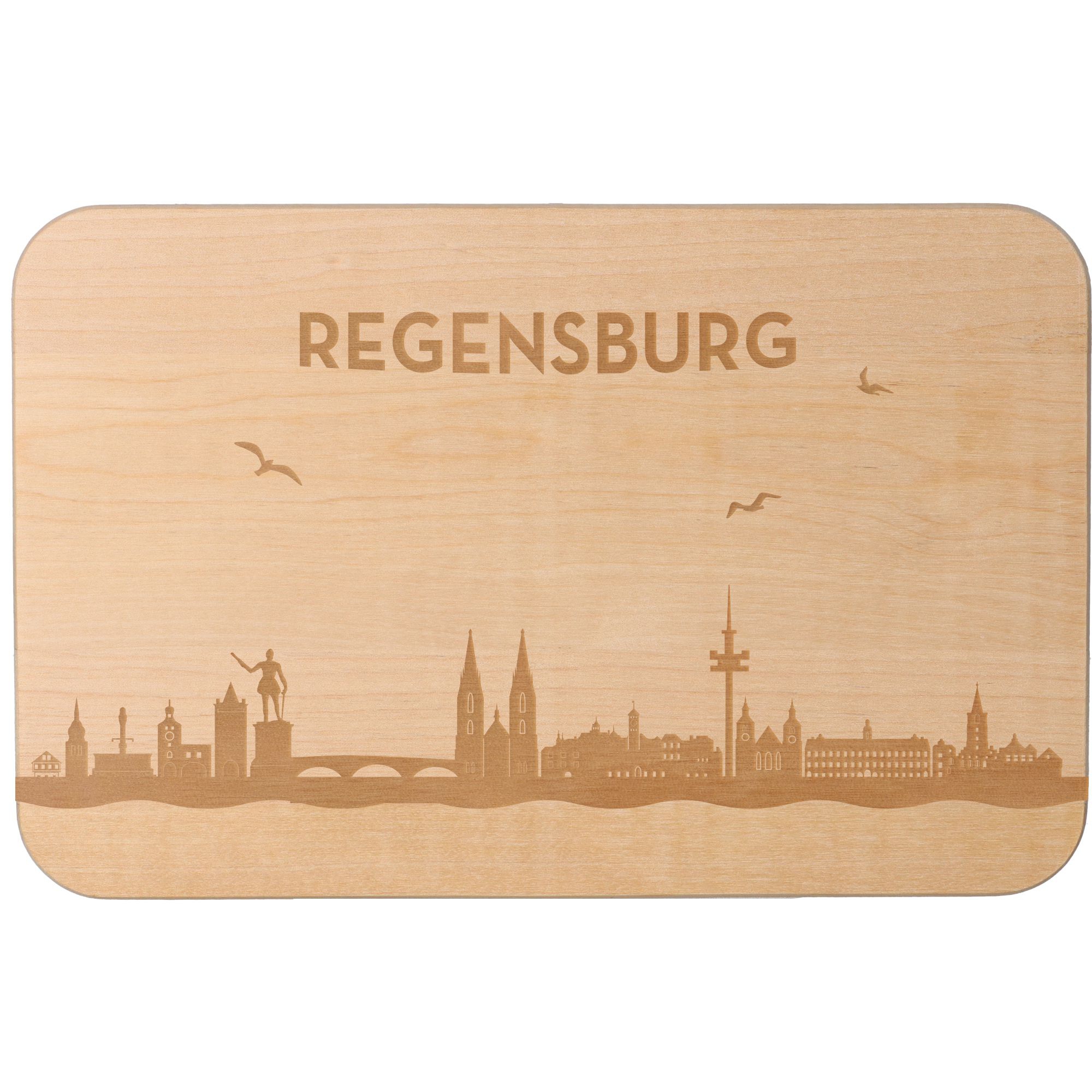 Frühstücksbrett Skyline Regensburg 23cm x 15cm x 1cm