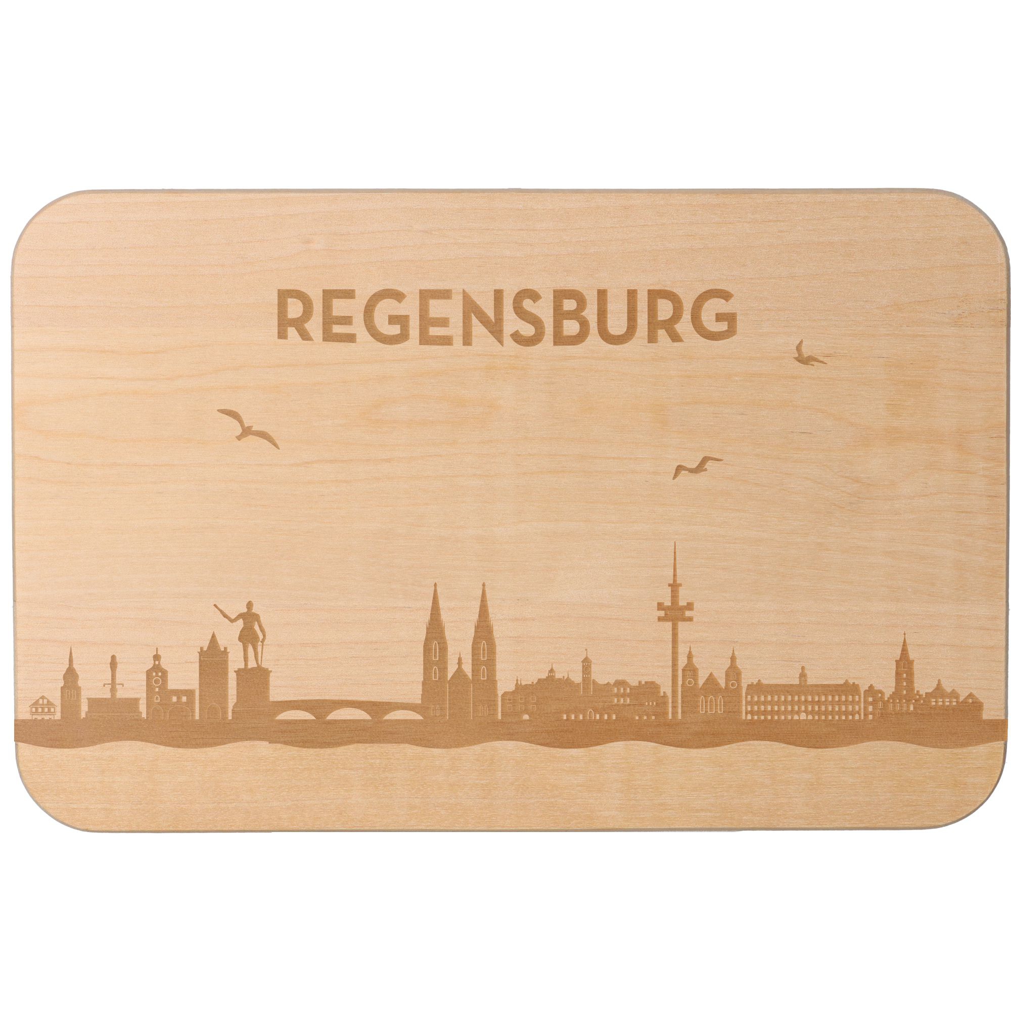Frühstücksbrett Skyline Regensburg 23cm x 15cm x 1cm Frühstücksbrett Skyline Regensburg 23cm x 15cm x 1cm