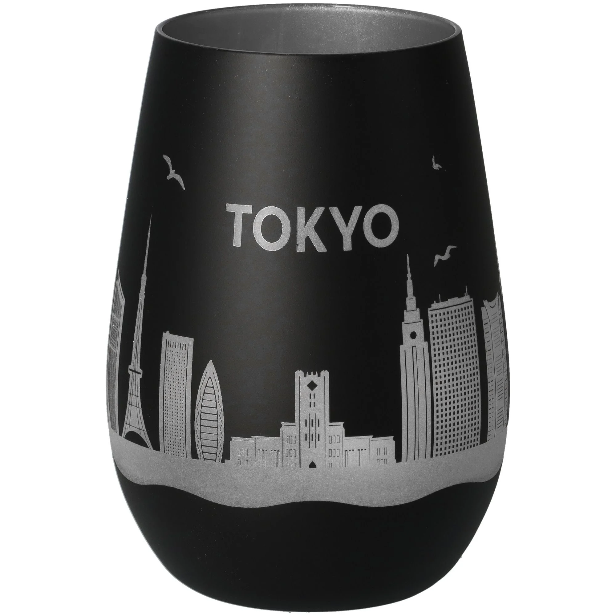 vase, mug, schwarz, städteansicht, tokio