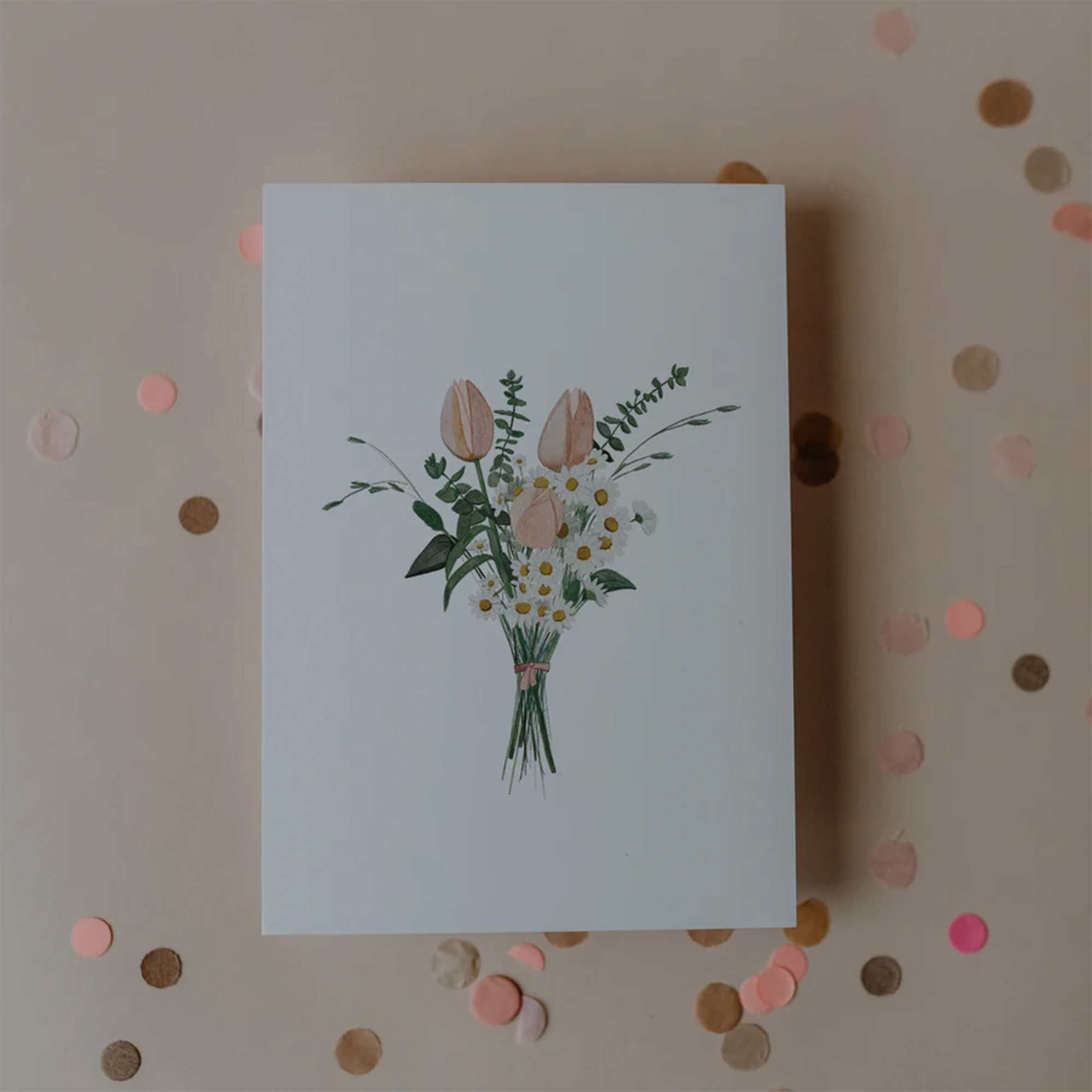 Eulenschnitt - Aquarellkarte "Blumenstrauß"