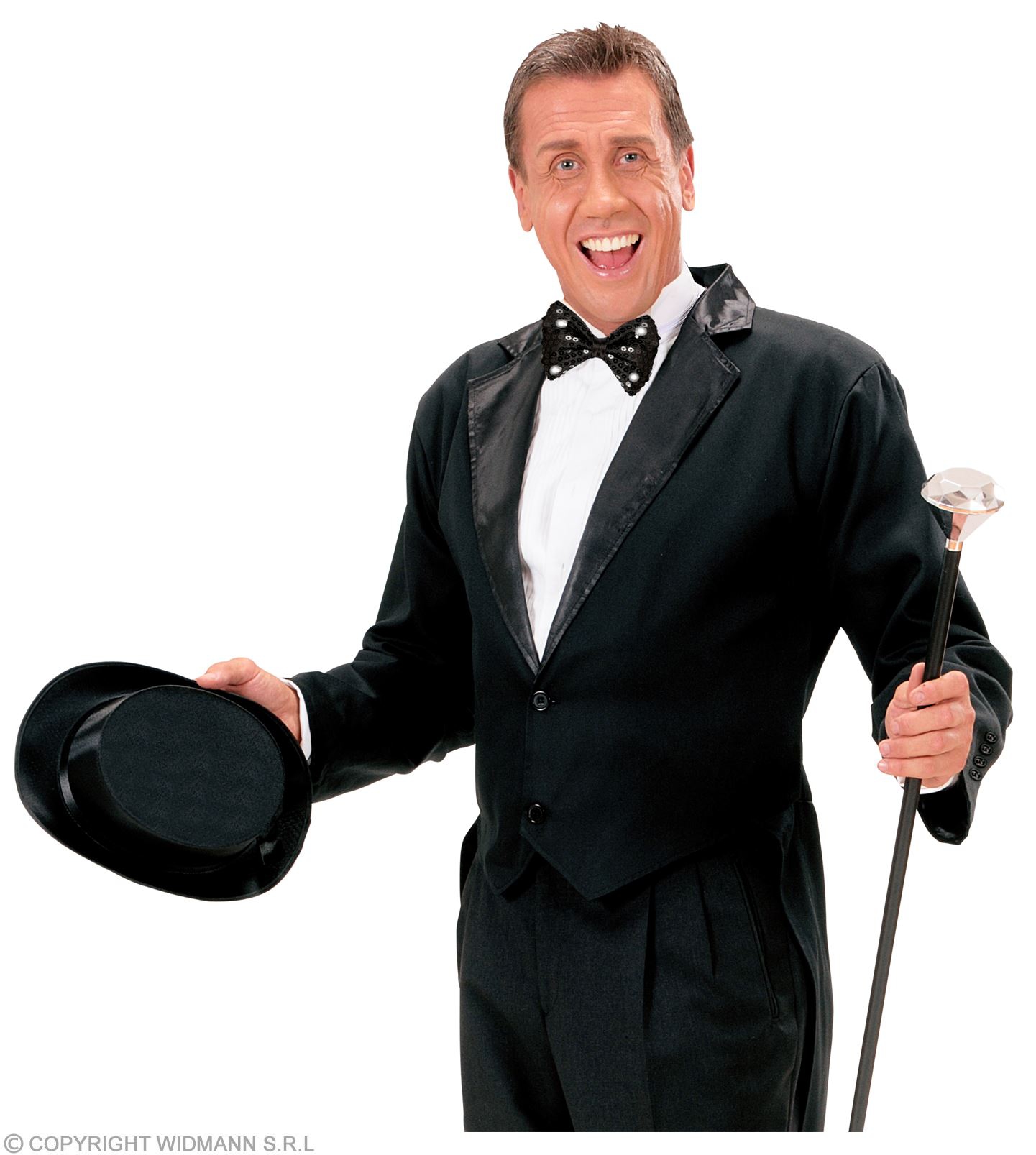 Pailettenfliege mit 4 LED Lichtern, Schwarz Pailettenfliege mit 4 LED Lichtern, Schwarz