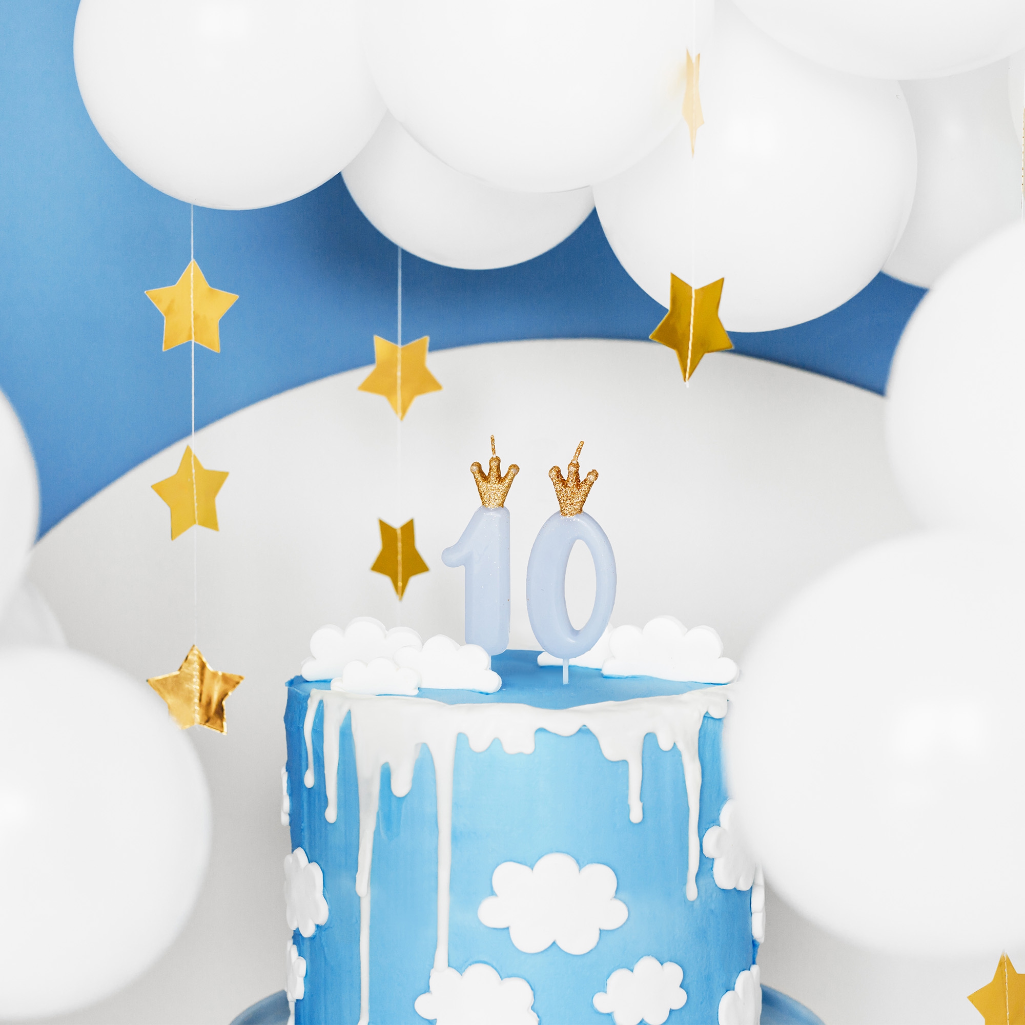 PartyDeco - Zahlenkerze "1 mit Krönchen" Pastellblau PartyDeco - Zahlenkerze "1 mit Krönchen" Pastellblau