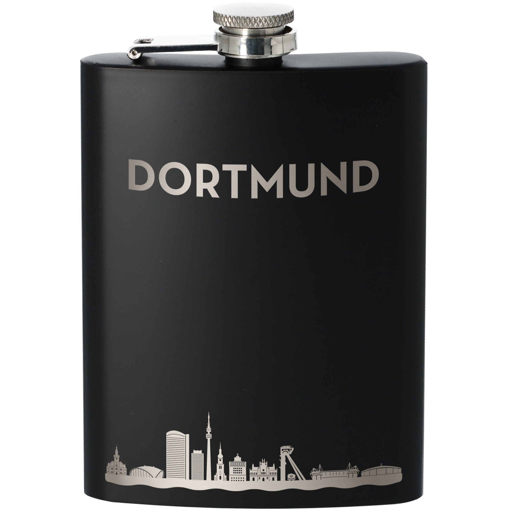 Flachmann Skyline Dortmund Schwarz 225ml Flachmann Skyline Dortmund Schwarz 225ml