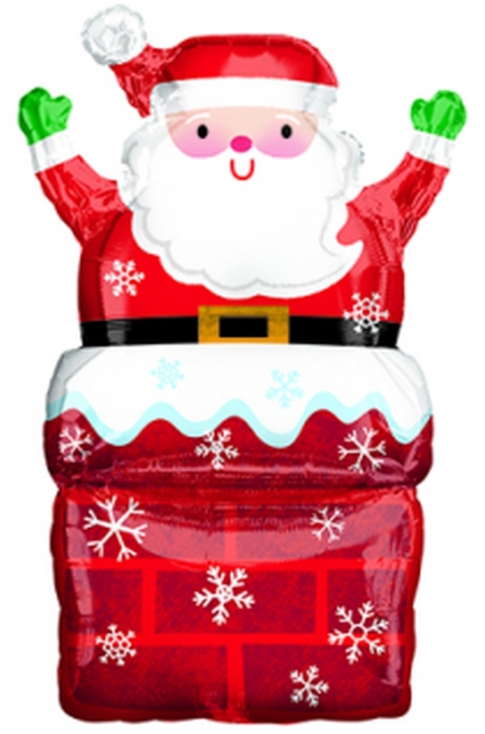 Folienballon Weihnachtsmann im Kamin 50 x 76cm Folienballon Weihnachtsmann im Kamin 50 x 76cm