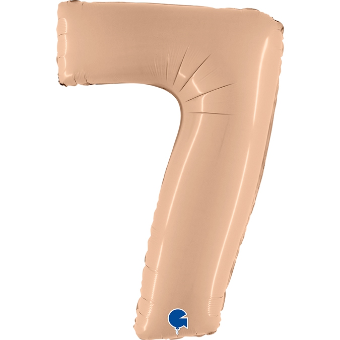 Folienballon Zahl 7 Satin Nude 100cm/40" Folienballon Zahl 7 Satin Nude 100cm/40"
