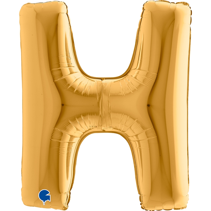 Folienballon Buchstabe H Gold 100cm Folienballon Buchstabe H Gold 100cm