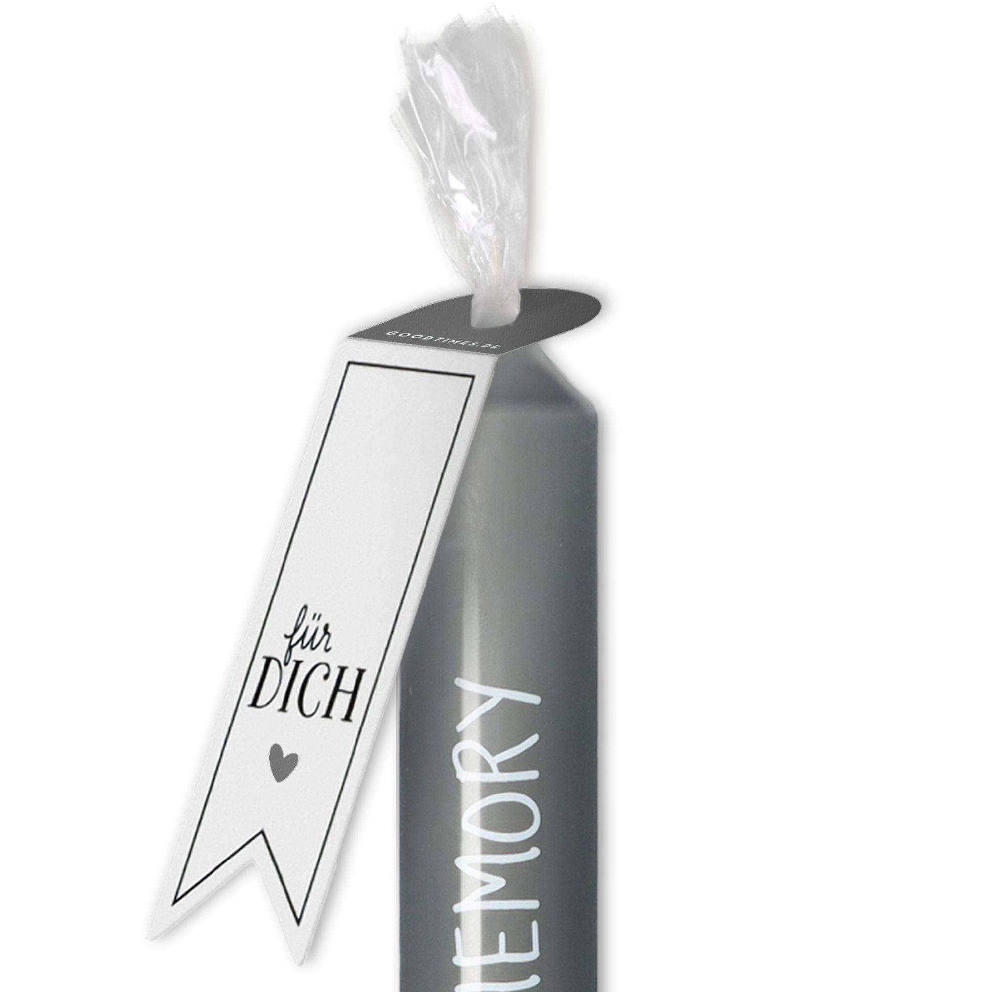 Stabkerze Hundepfote "In loving memory" Grau